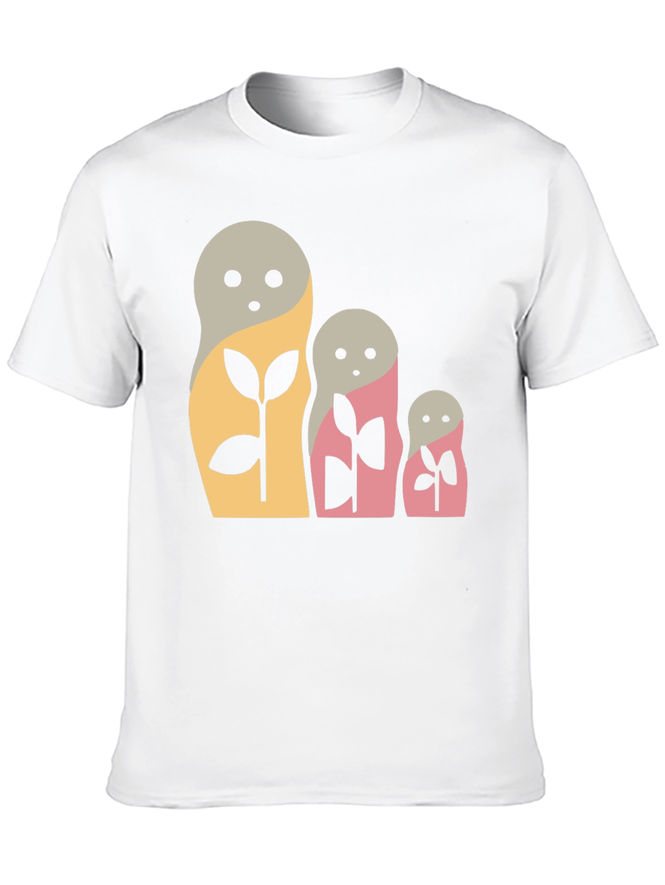 Matryoshka Doll Graphic Tee - Black Cotton Blend