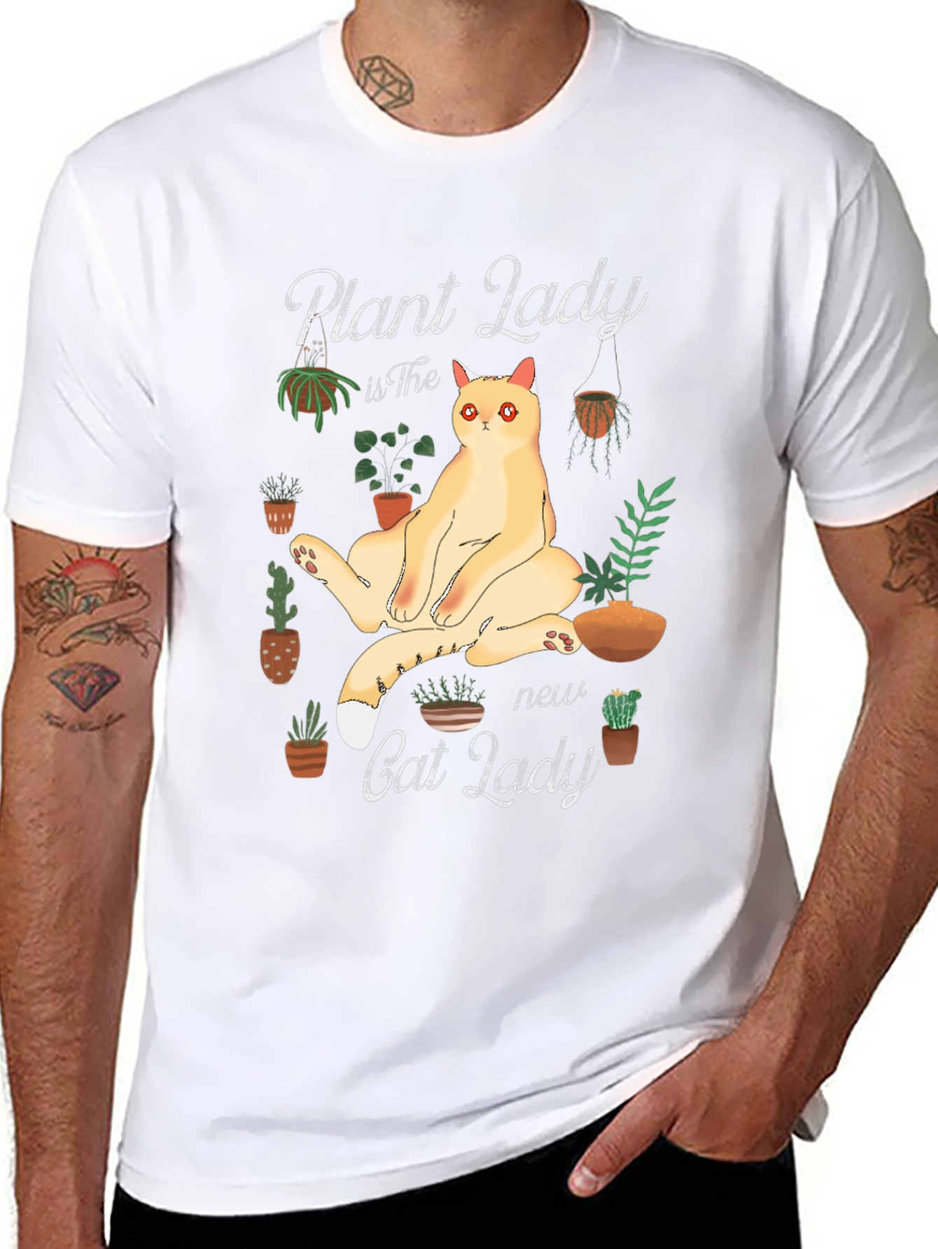 Plant Lady Cat Graphic Tee