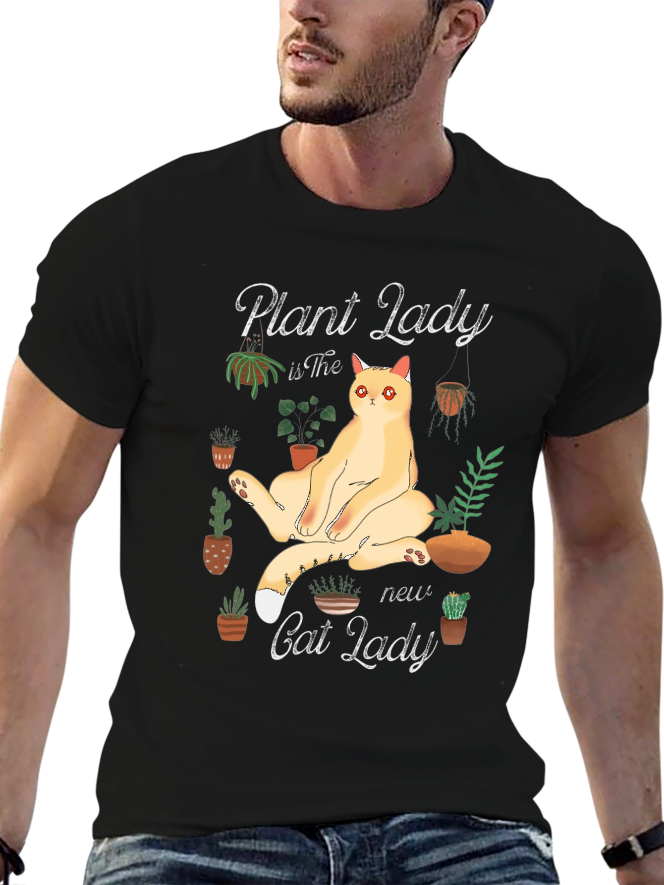 Plant Lady Cat Graphic Tee