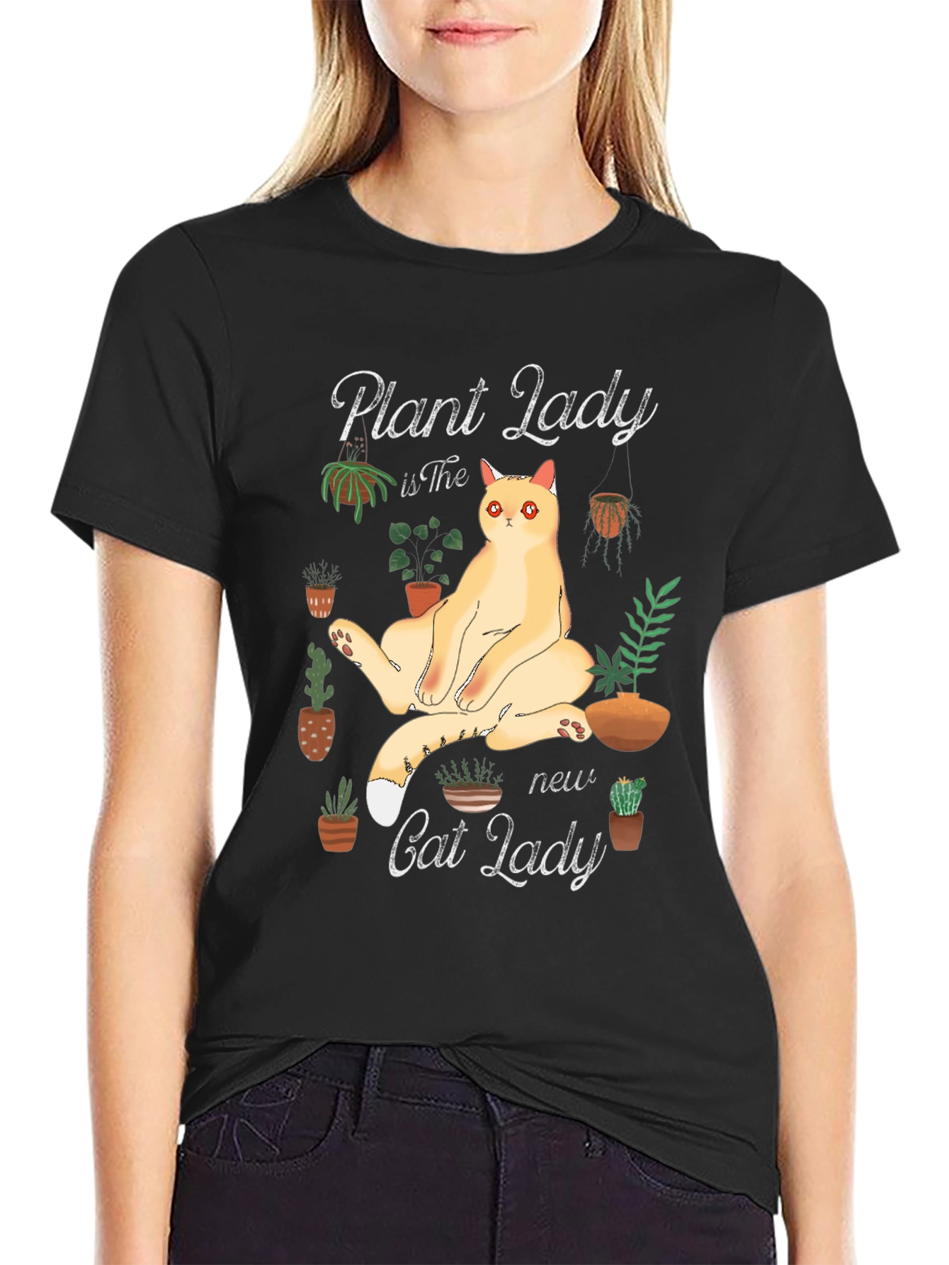 Plant Lady Cat Graphic Tee