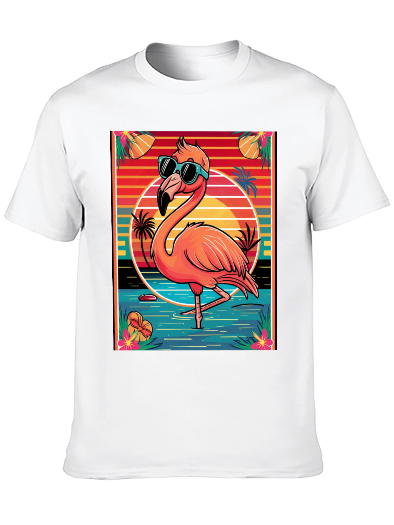 Tropical Flamingo Graphic T-Shirt
