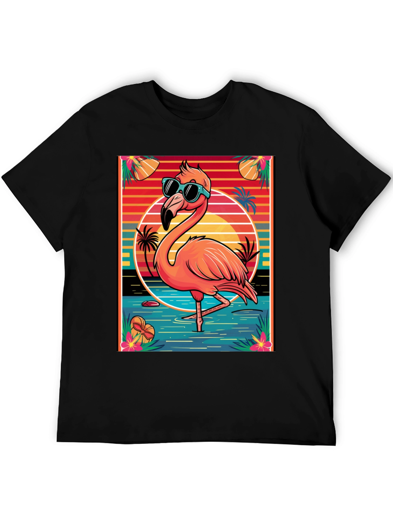 Tropical Flamingo Graphic T-Shirt