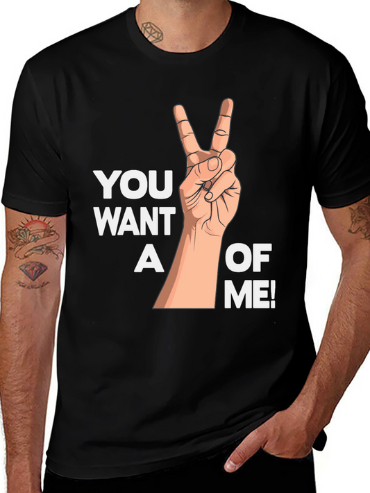Peace Sign Graphic T-Shirt - Want A Piece of Me