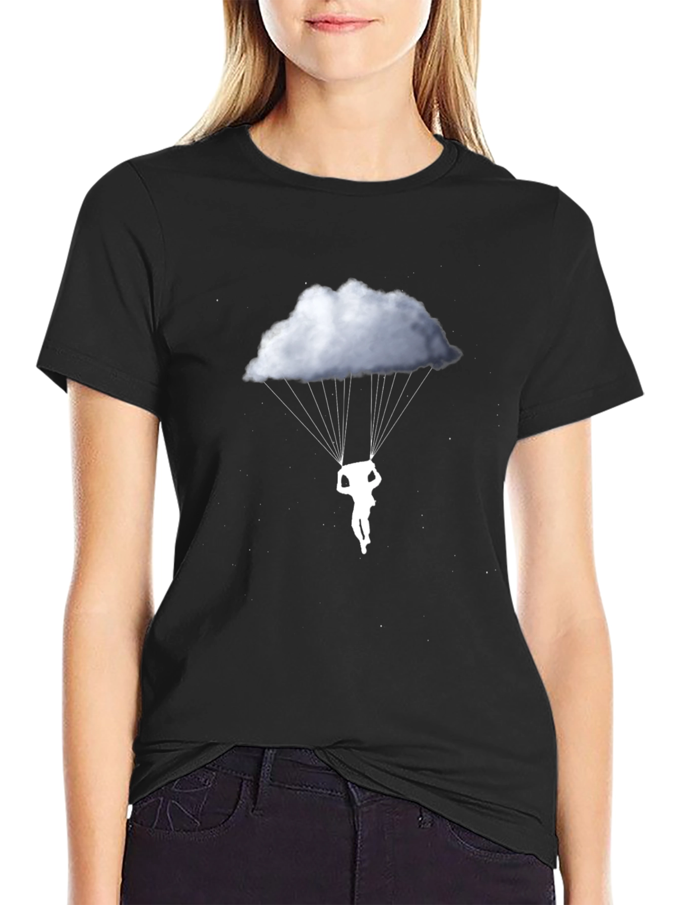 Cloud Parachute Graphic T-Shirt - Unique Design