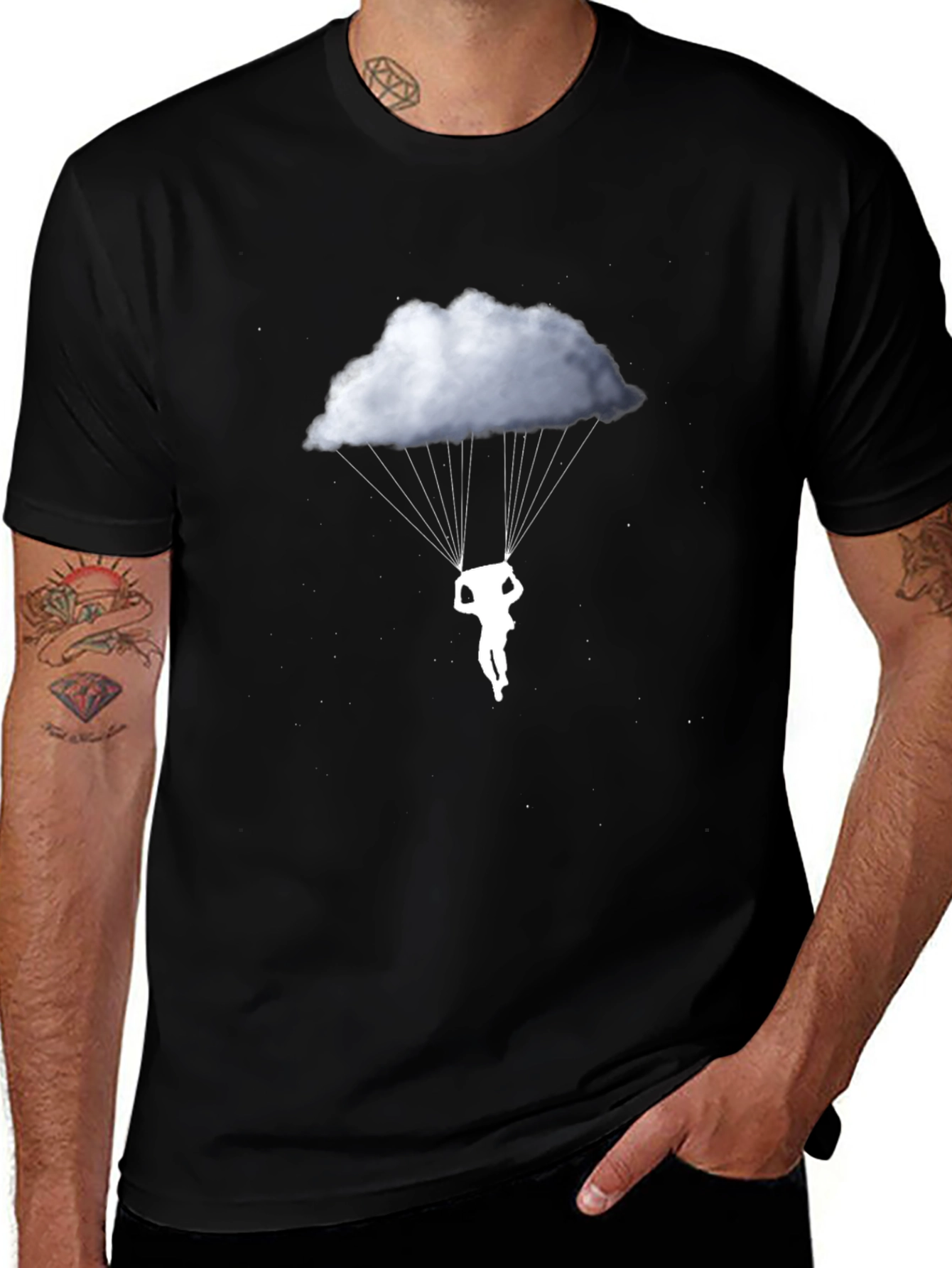 Cloud Parachute Graphic T-Shirt - Unique Design