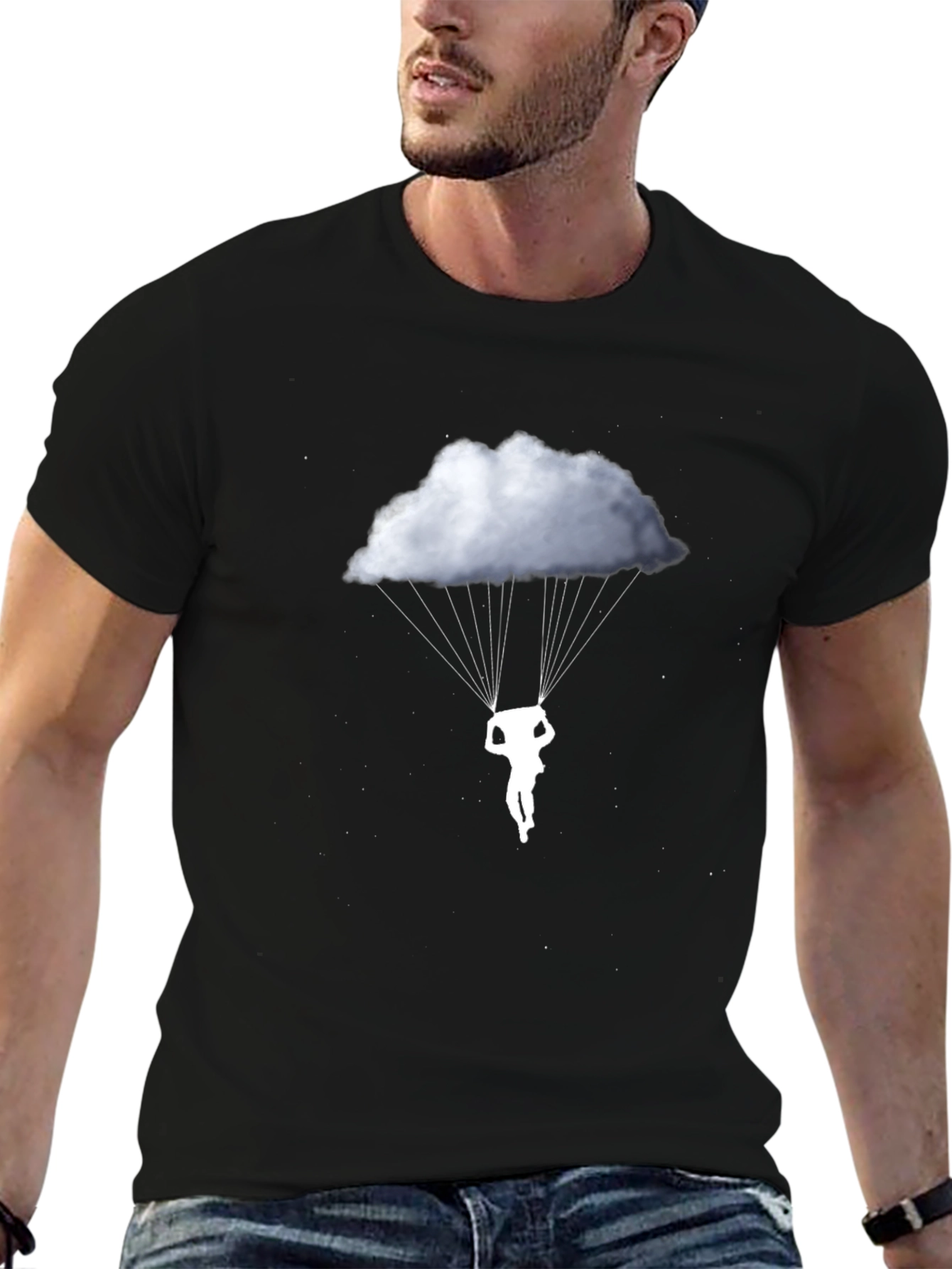 Cloud Parachute Graphic T-Shirt - Unique Design