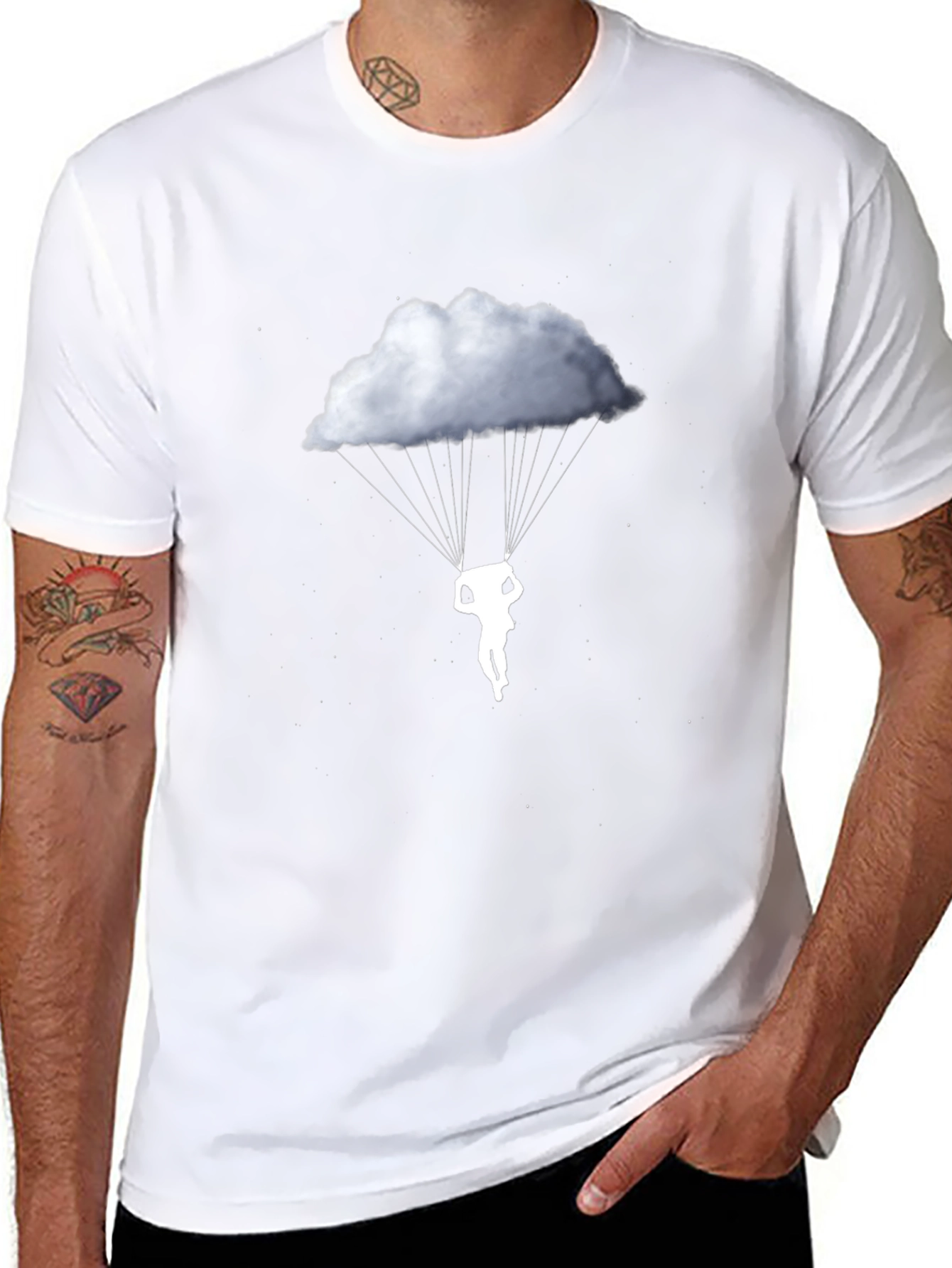 Cloud Parachute Graphic T-Shirt - Unique Design