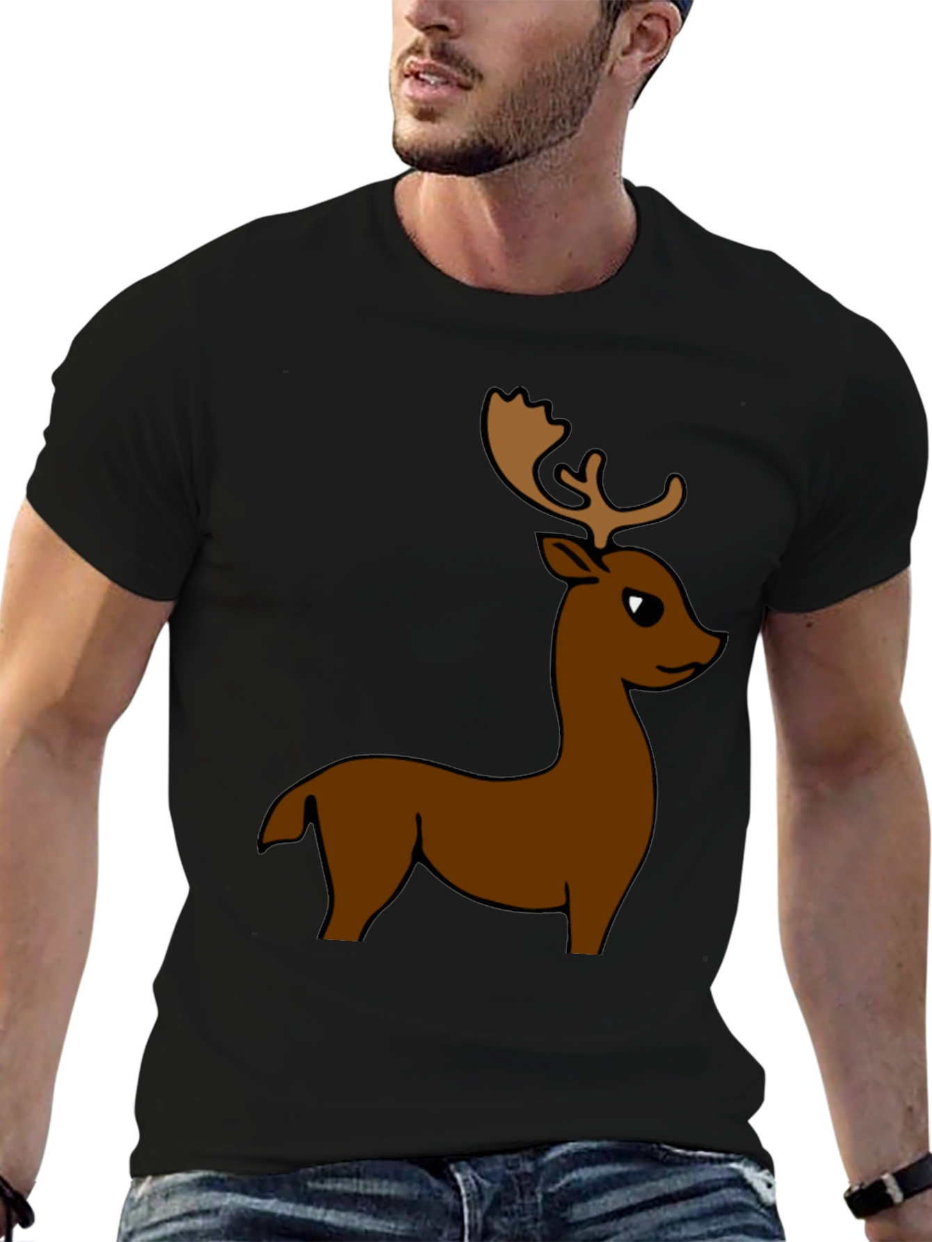 Cartoon Deer Graphic Tee