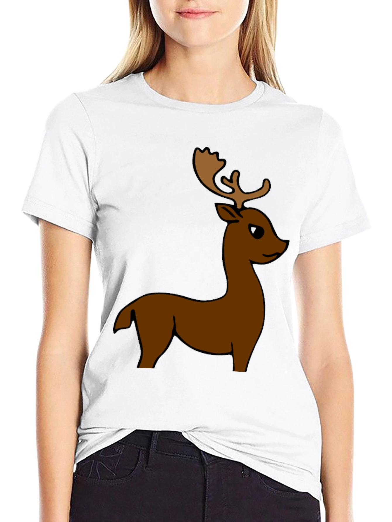 Cartoon Deer Graphic Tee