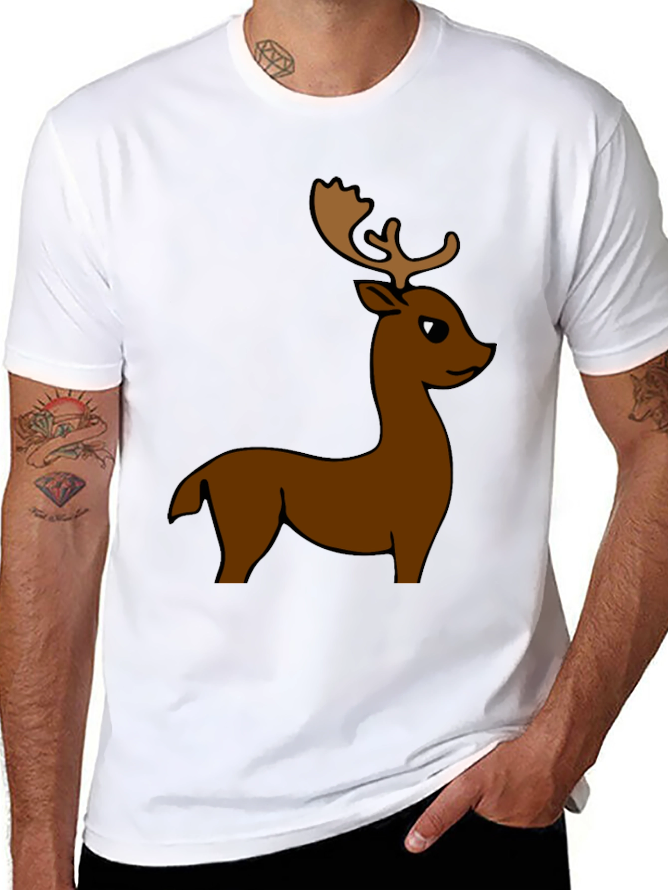 Cartoon Deer Graphic Tee