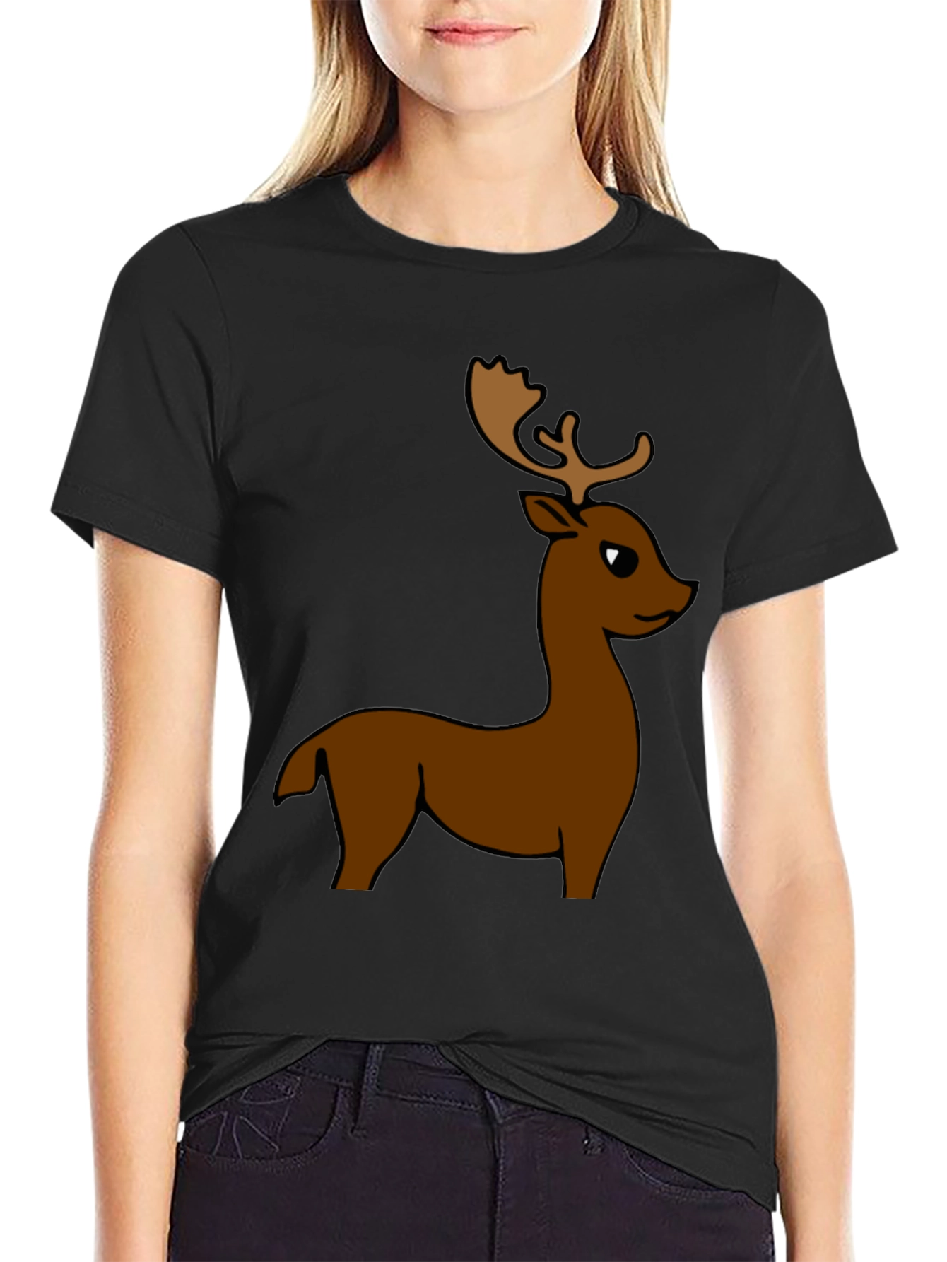 Cartoon Deer Graphic Tee