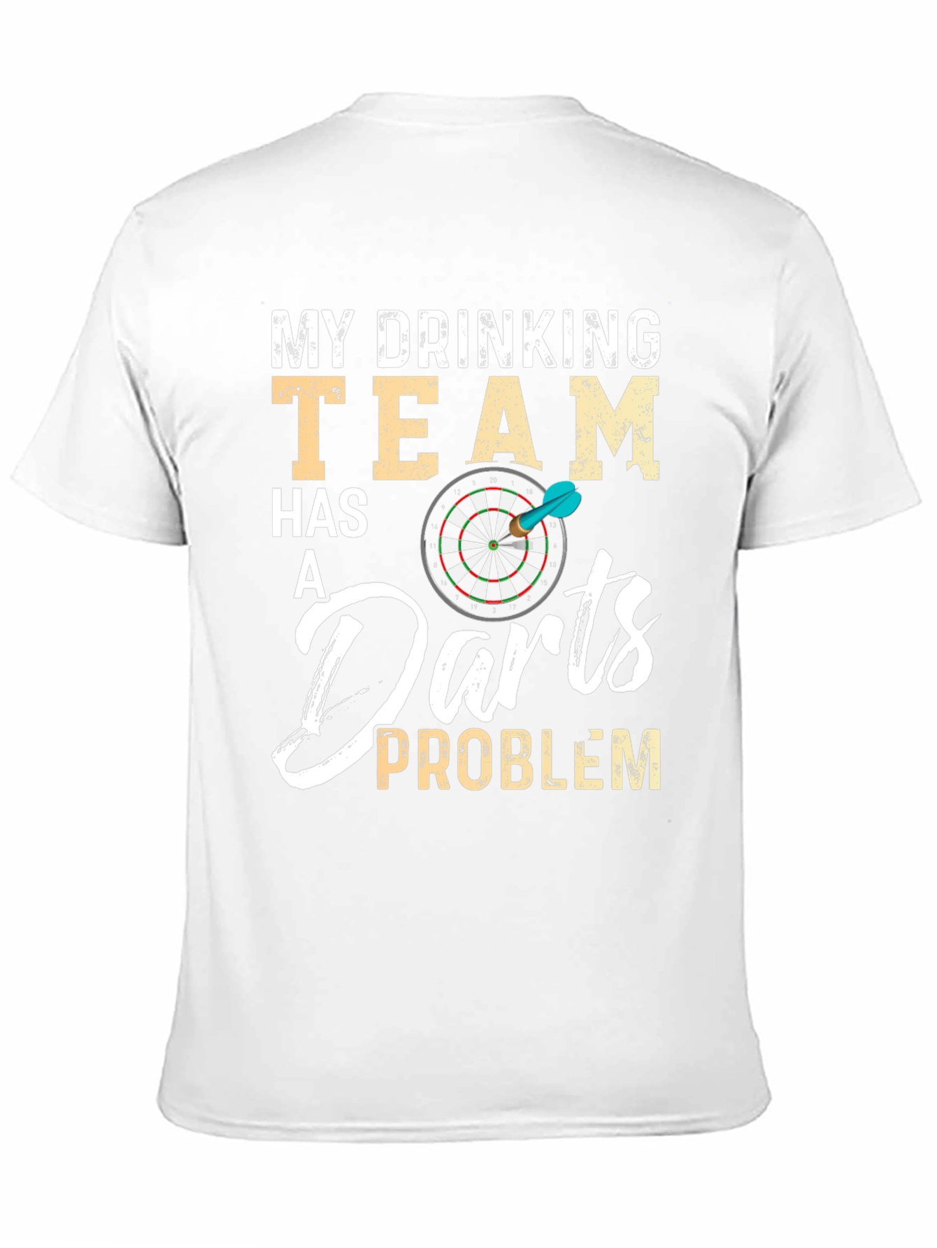 Funny Drinking Darts Team Problem Black T-Shirt