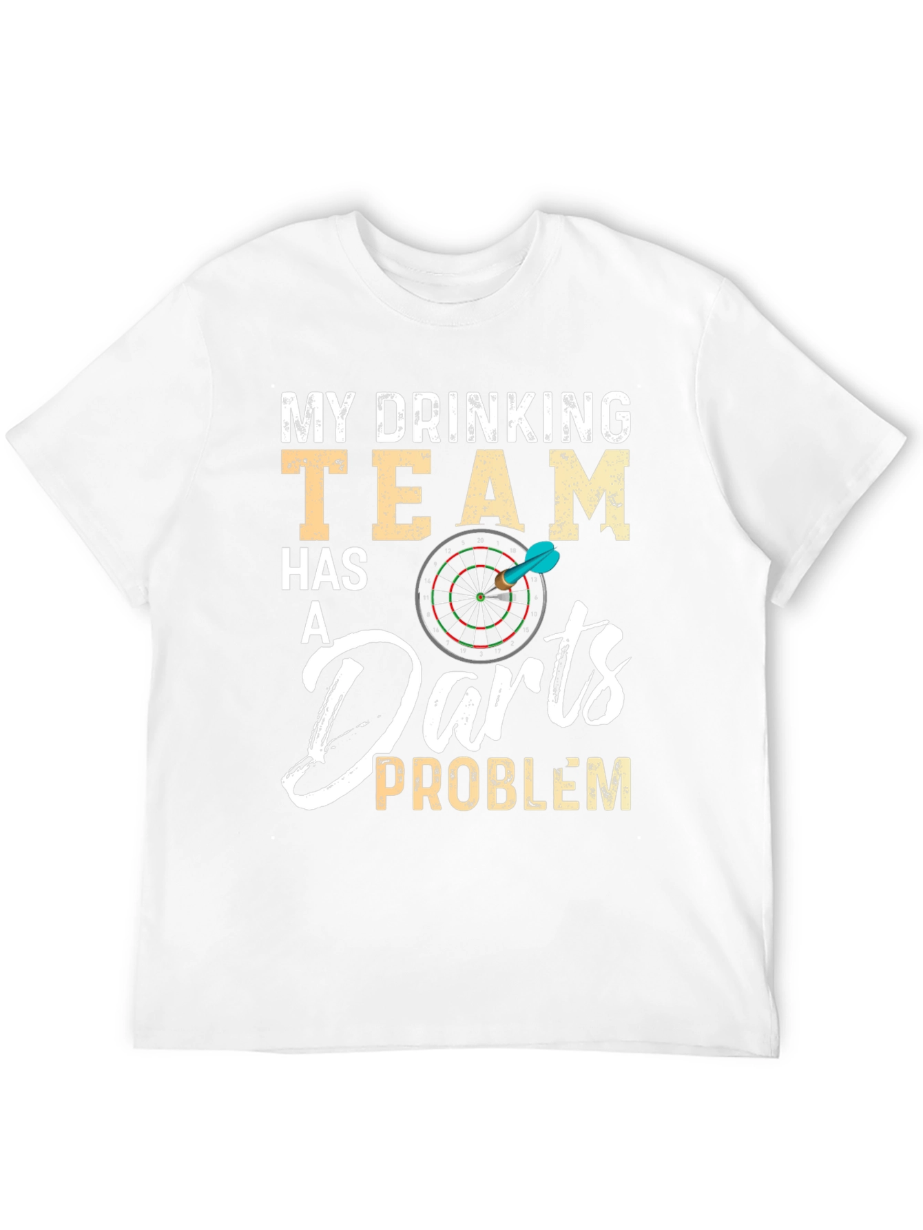 Funny Drinking Darts Team Problem Black T-Shirt