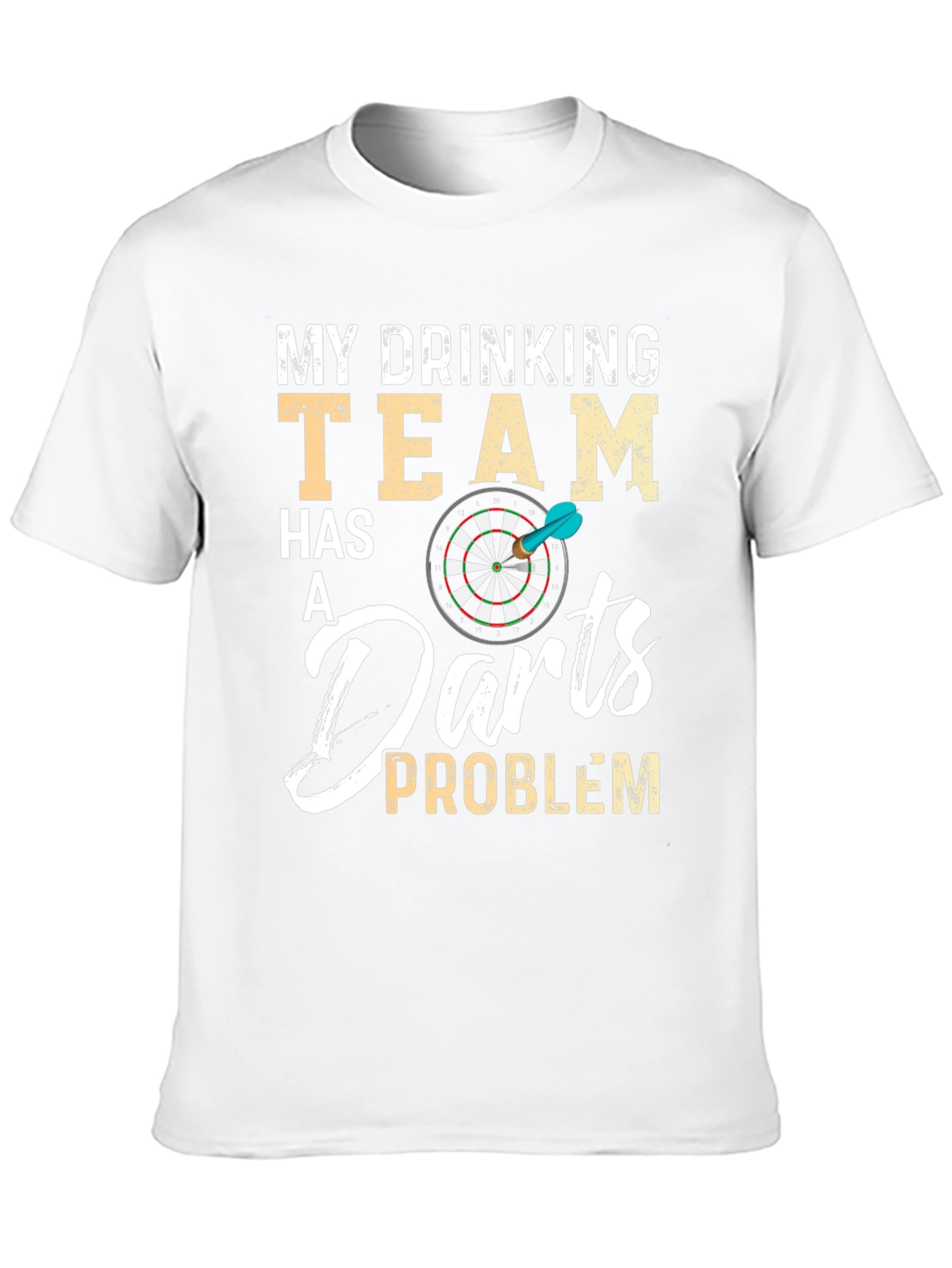Funny Drinking Darts Team Problem Black T-Shirt