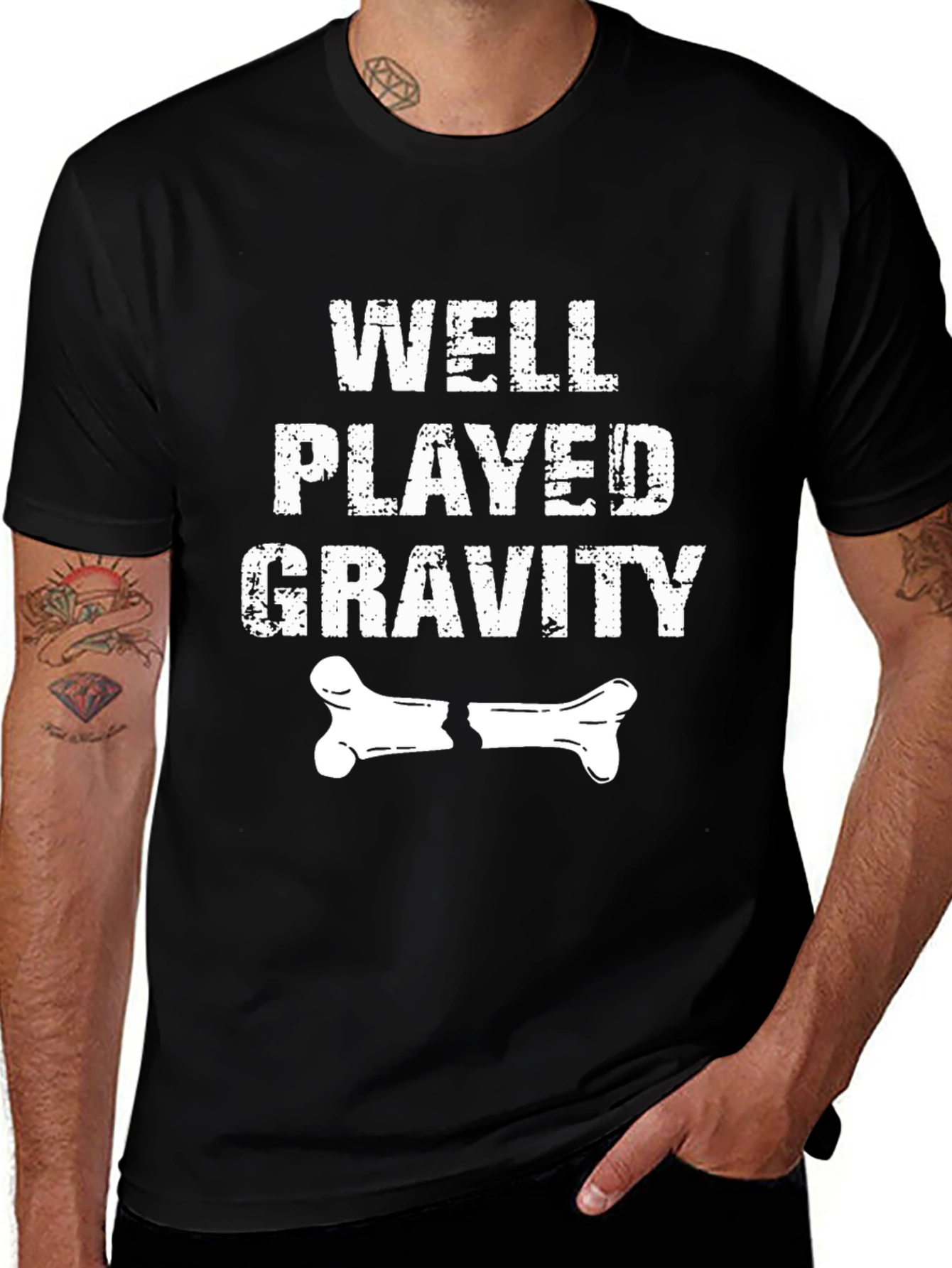 Well Played Gravity Broken Bone Graphic Tee