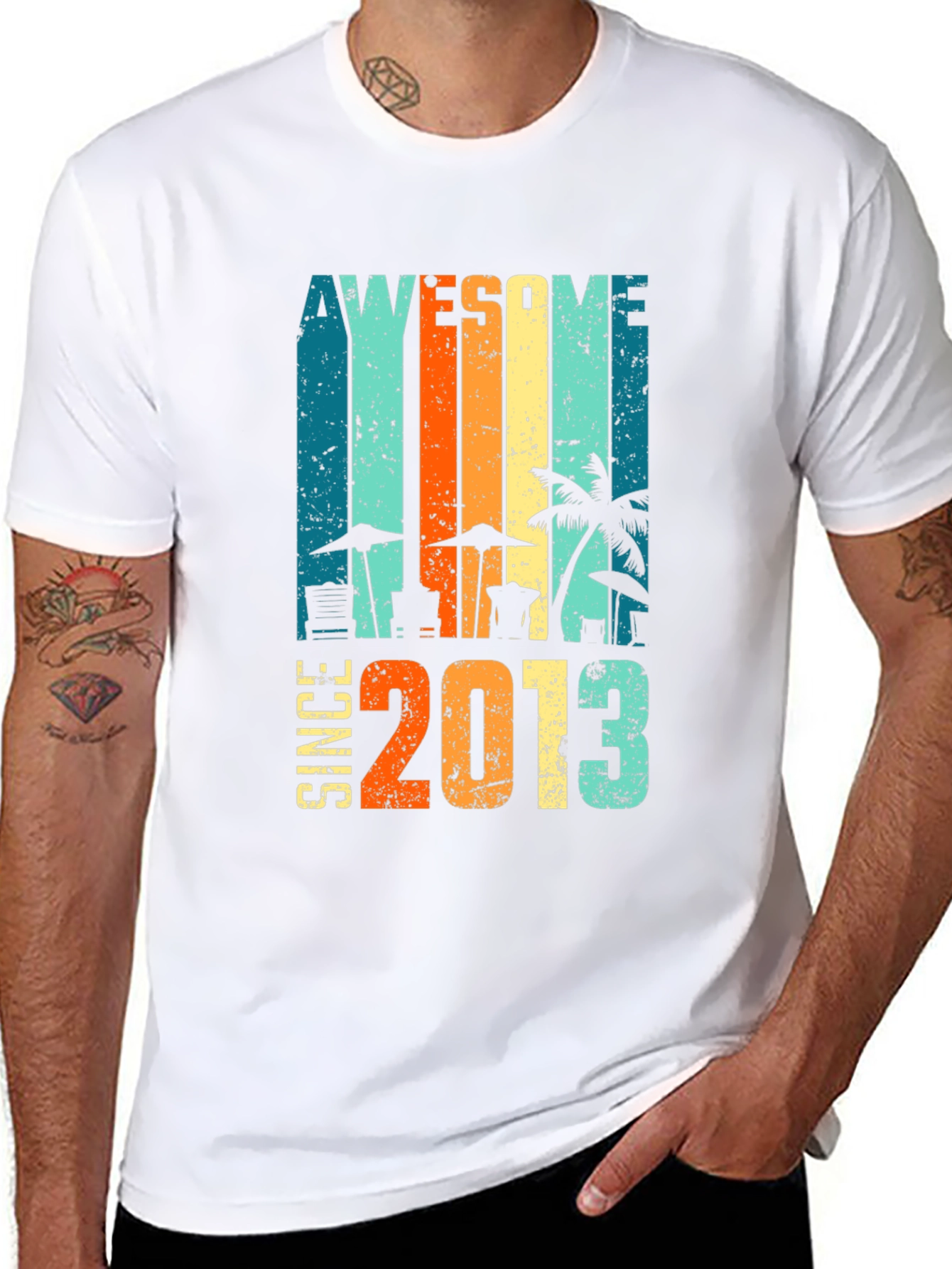 Awesome Since 2013 Graphic Tee - Black