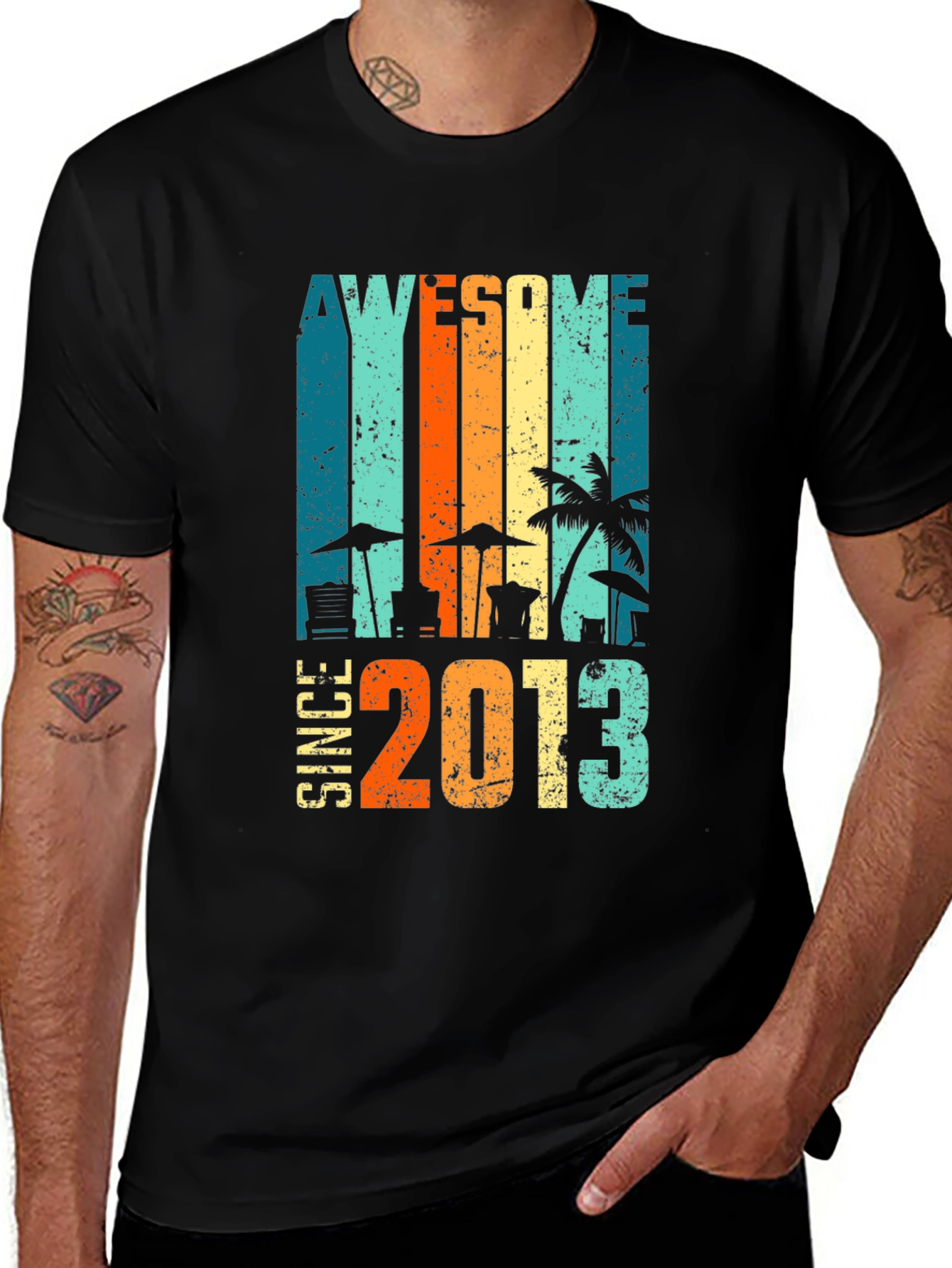 Awesome Since 2013 Graphic Tee - Black
