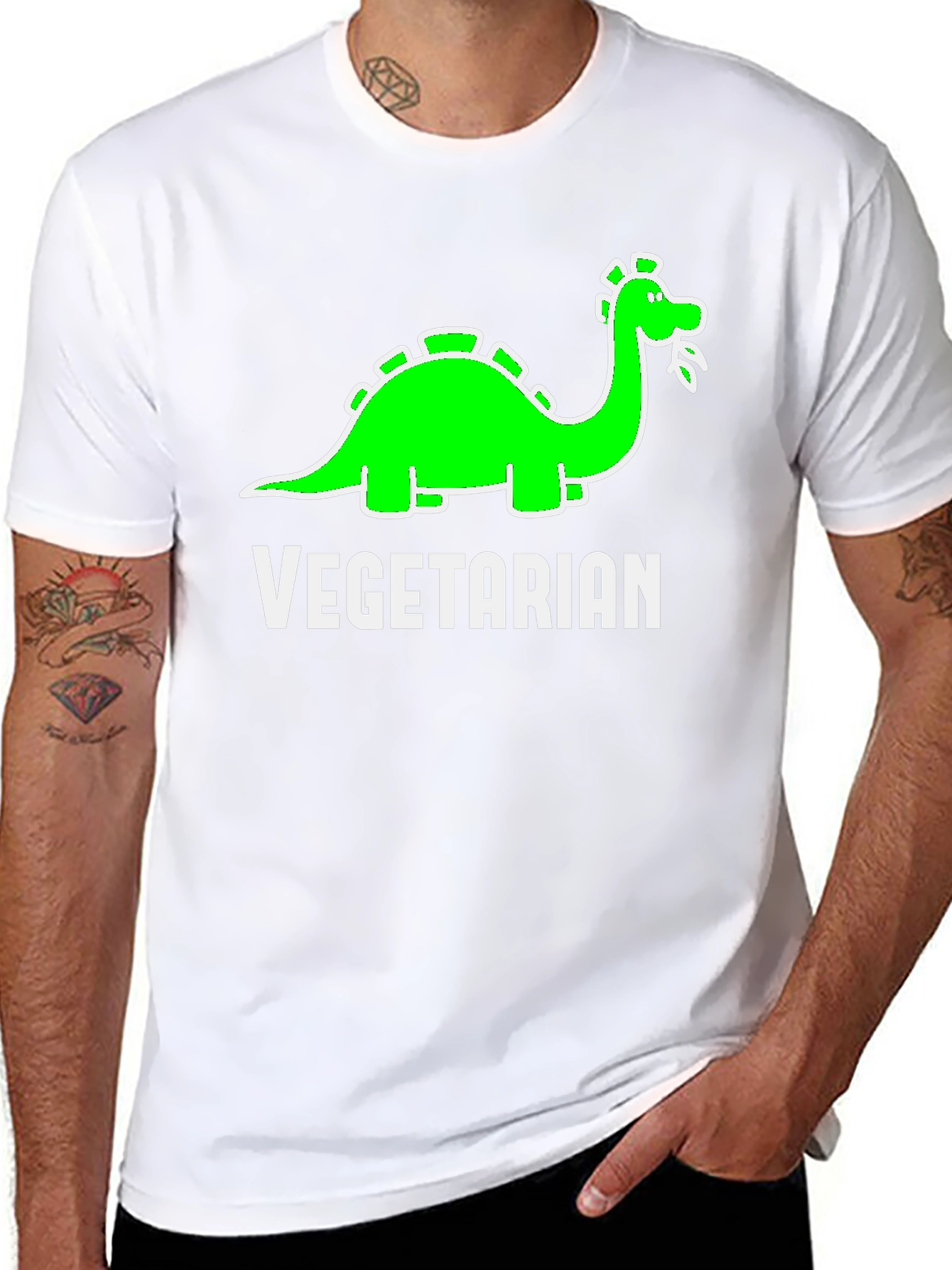 Vegetarian Dinosaur T-Shirt - Cute Vegan Tee