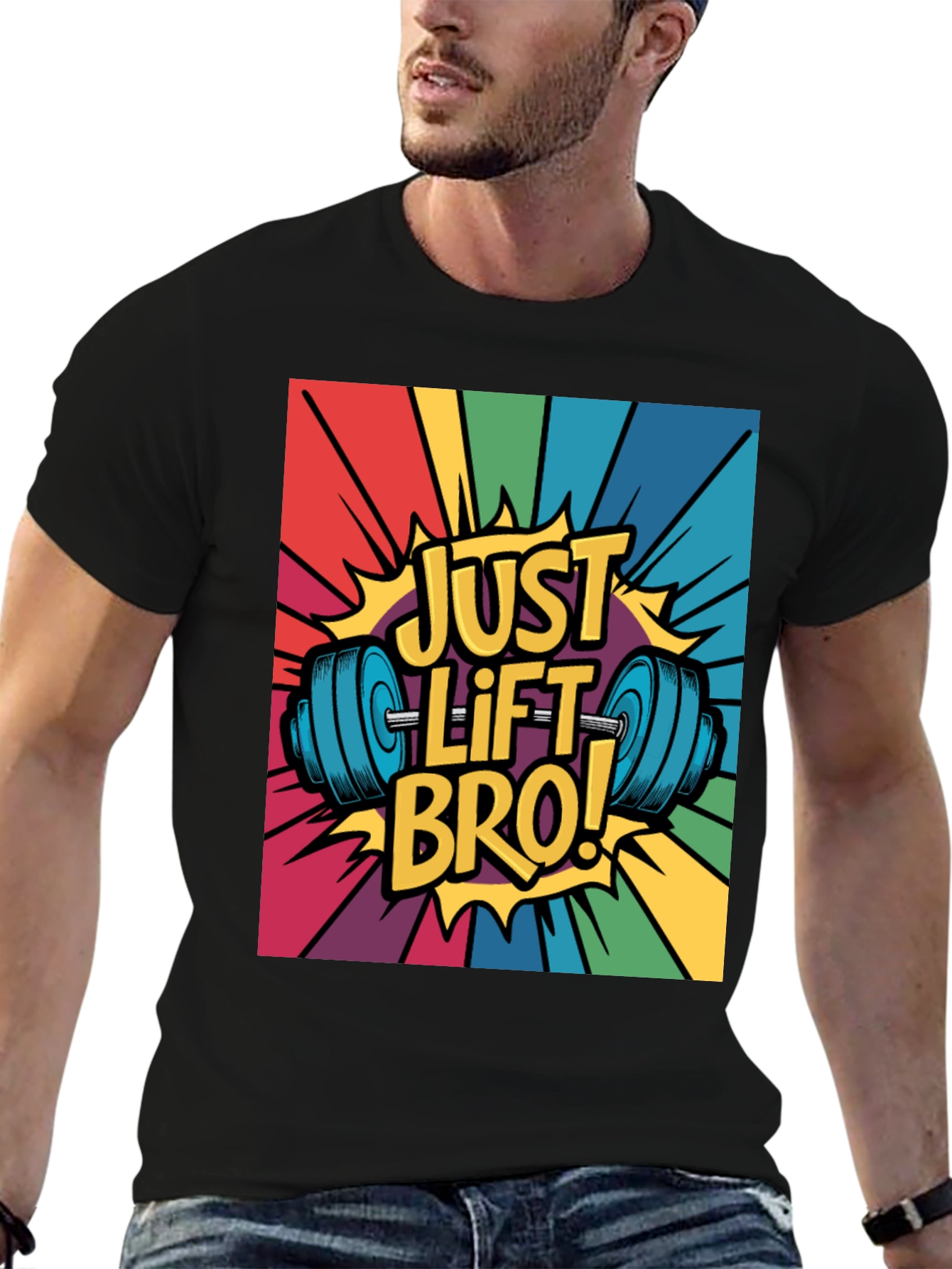Just Lift Bro! Graphic T-Shirt - Gym Motivation