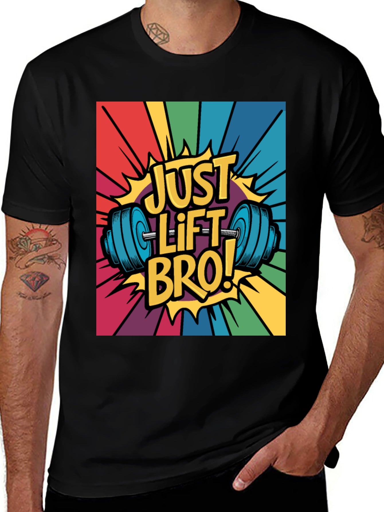 Just Lift Bro! Graphic T-Shirt - Gym Motivation