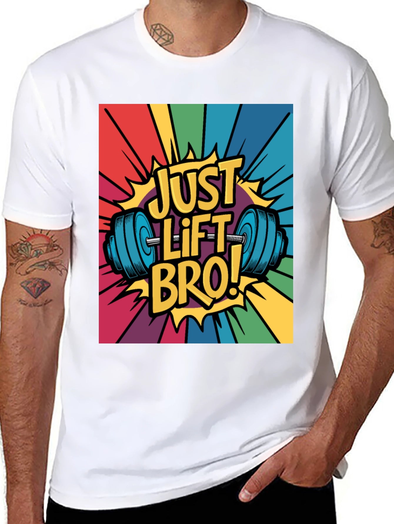 Just Lift Bro! Graphic T-Shirt - Gym Motivation