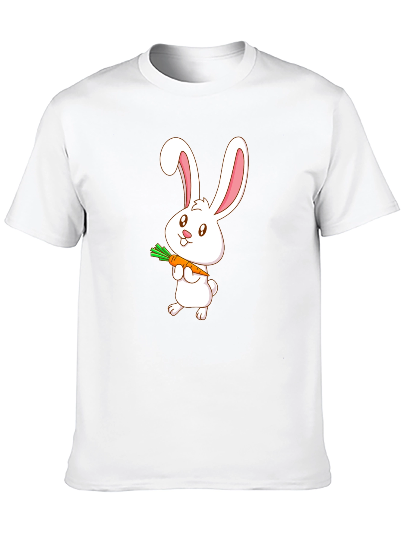 Cute Bunny Carrot T-Shirt - Black Cotton Tee