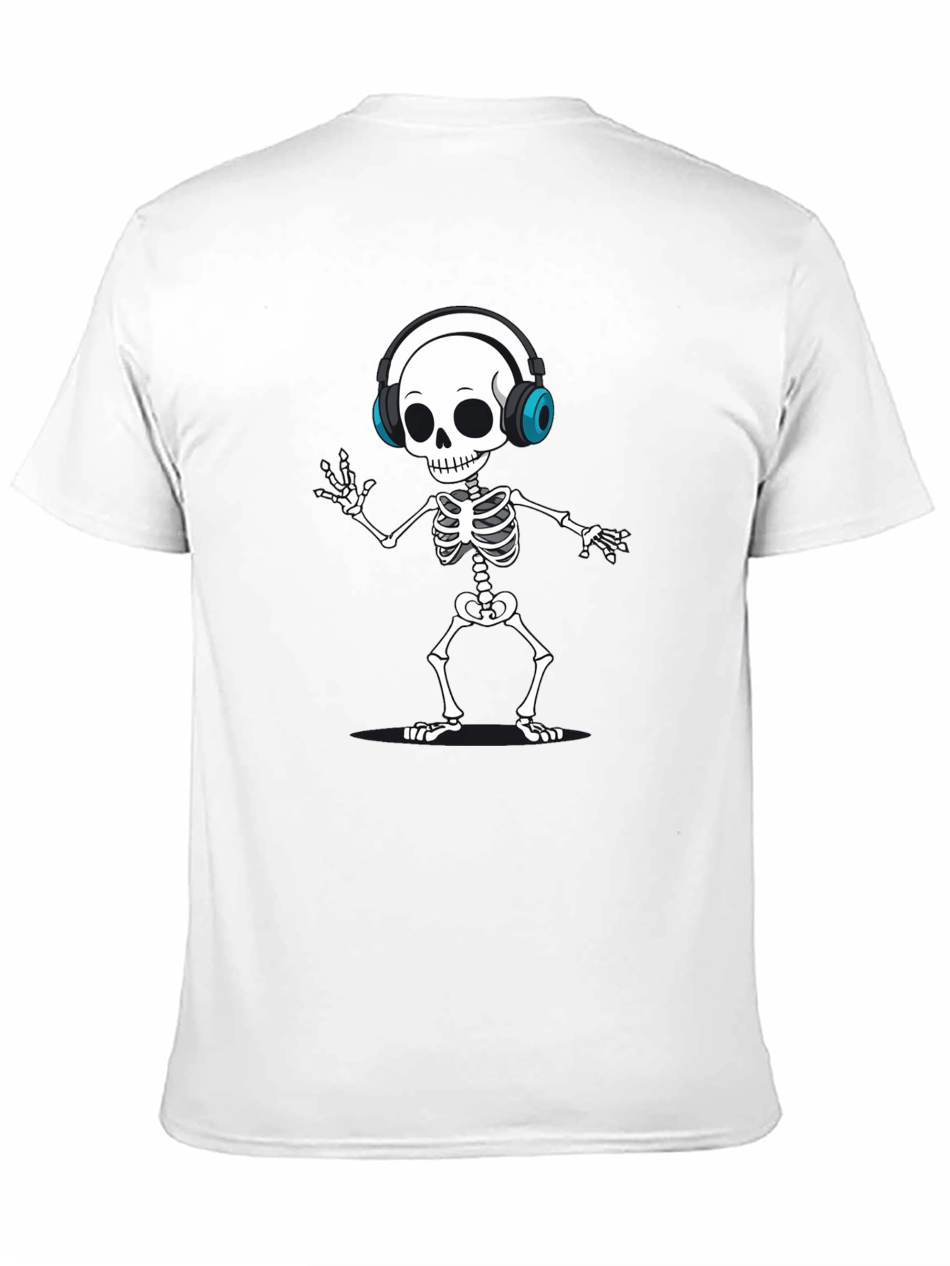 Skeleton DJ T-Shirt - Black Fun Graphic Tee