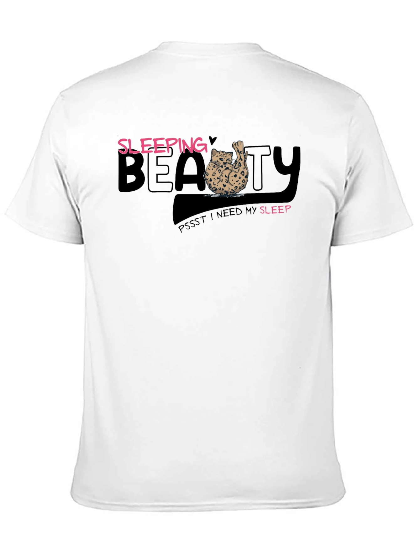Sleeping Beauty Cat Graphic Tee - Mens Black T-Shirt