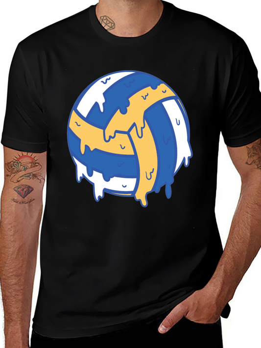 Volleyball Drip Graphic Tee - Cool Sports Shirt