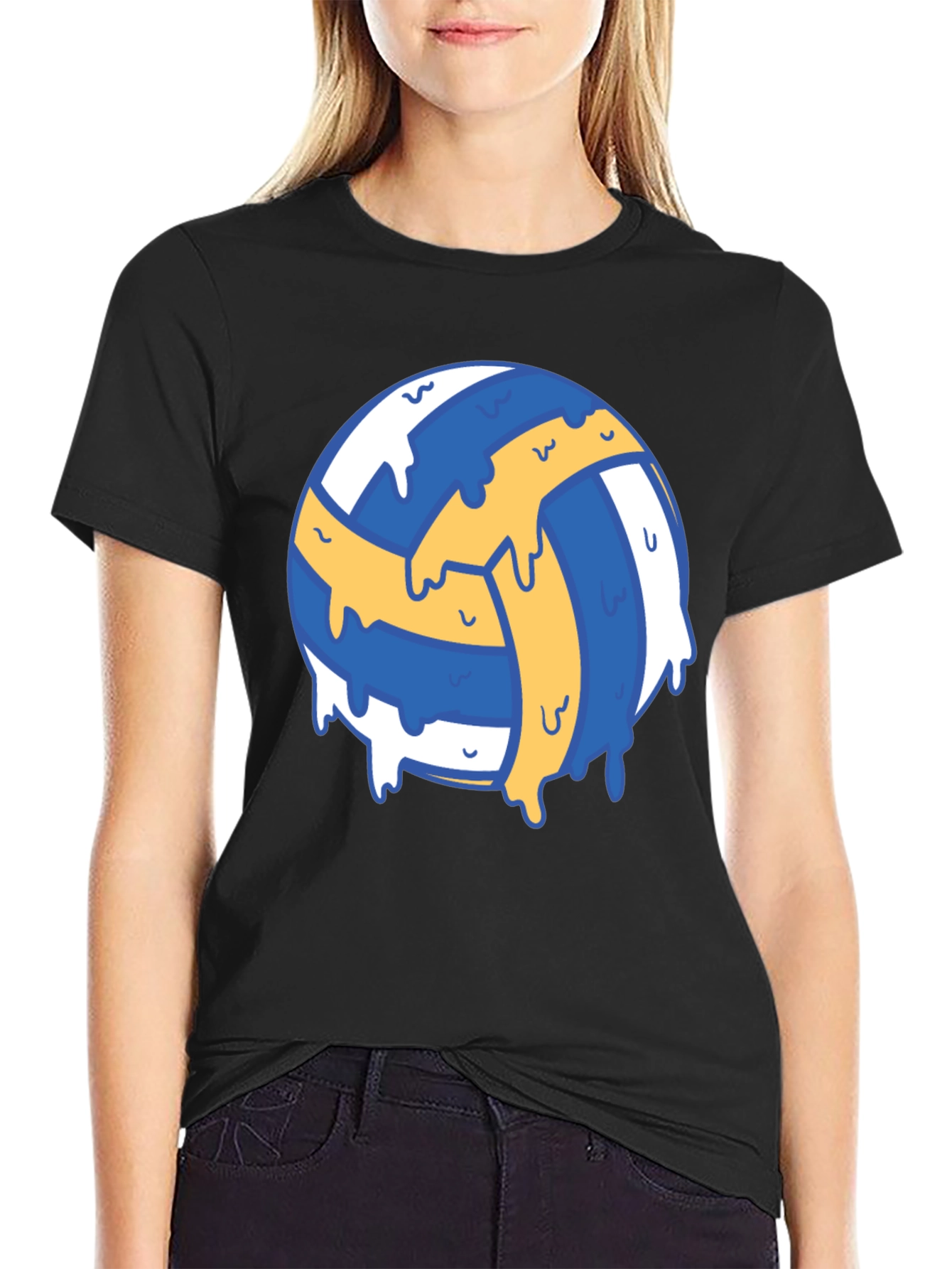 Volleyball Drip Graphic Tee - Cool Sports Shirt