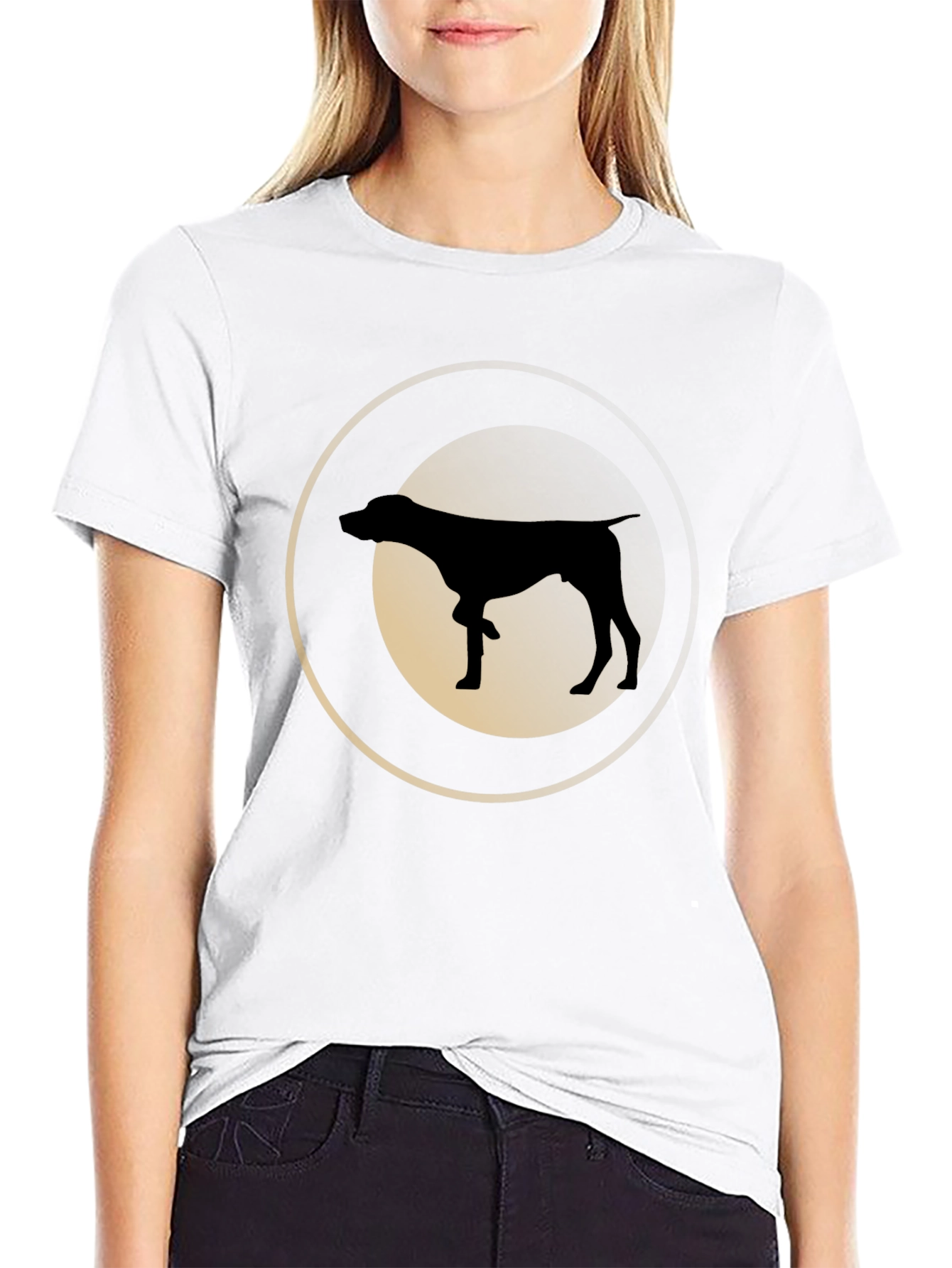 Dog Silhouette Graphic Tee - Stylish Casual Wear