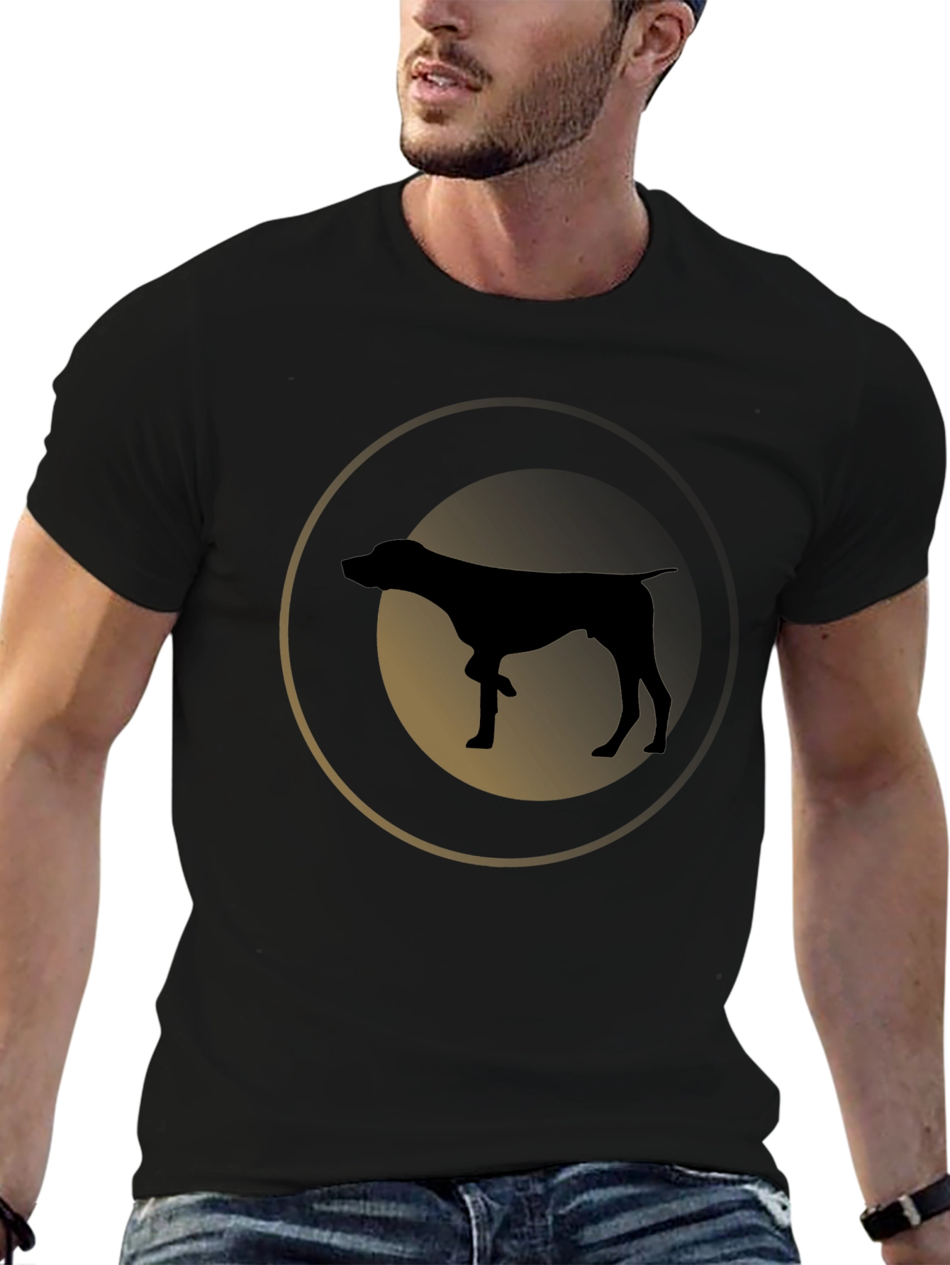 Dog Silhouette Graphic Tee - Stylish Casual Wear