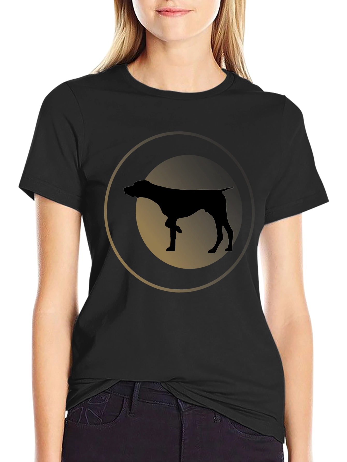 Dog Silhouette Graphic Tee - Stylish Casual Wear