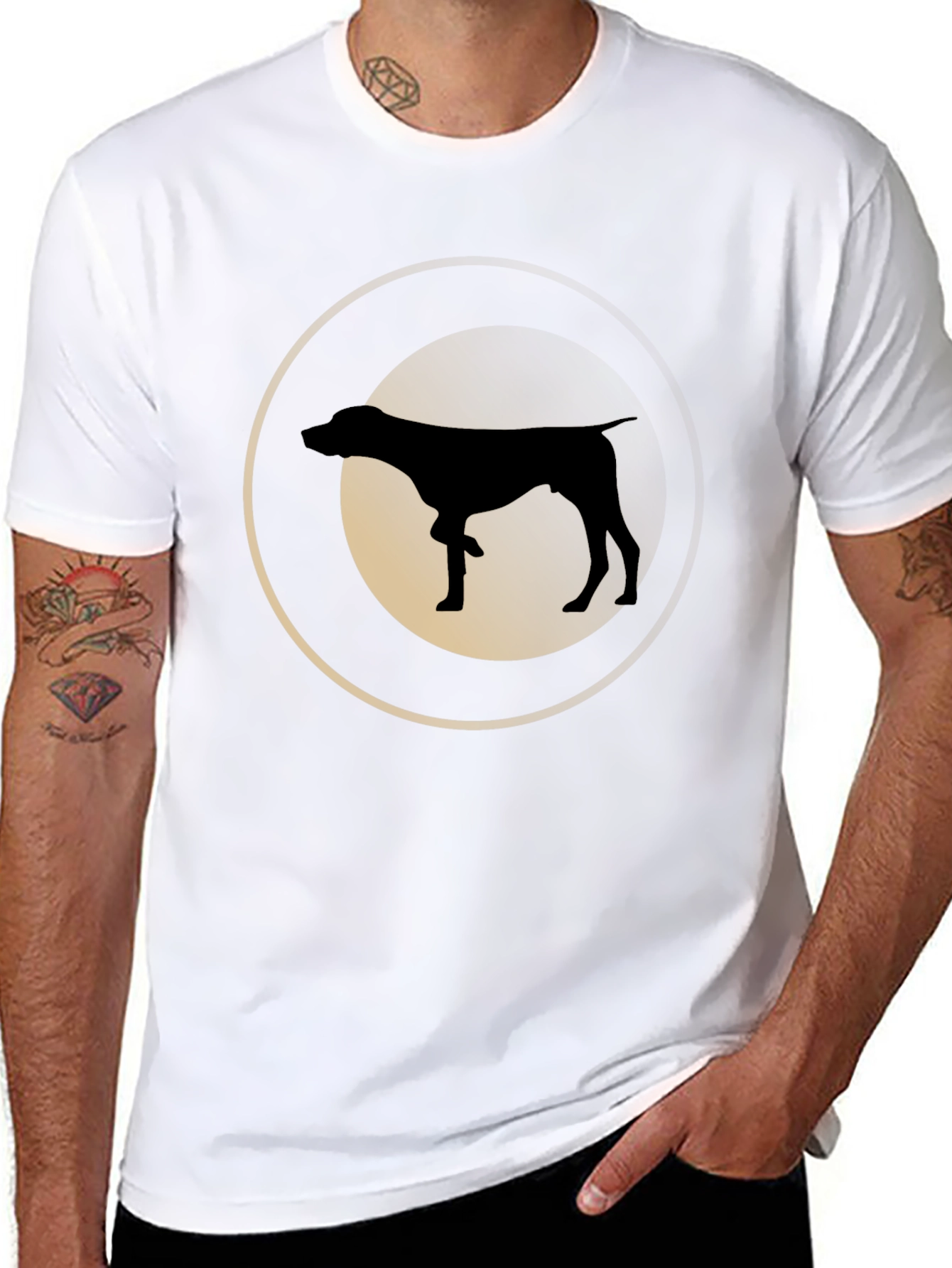 Dog Silhouette Graphic Tee - Stylish Casual Wear