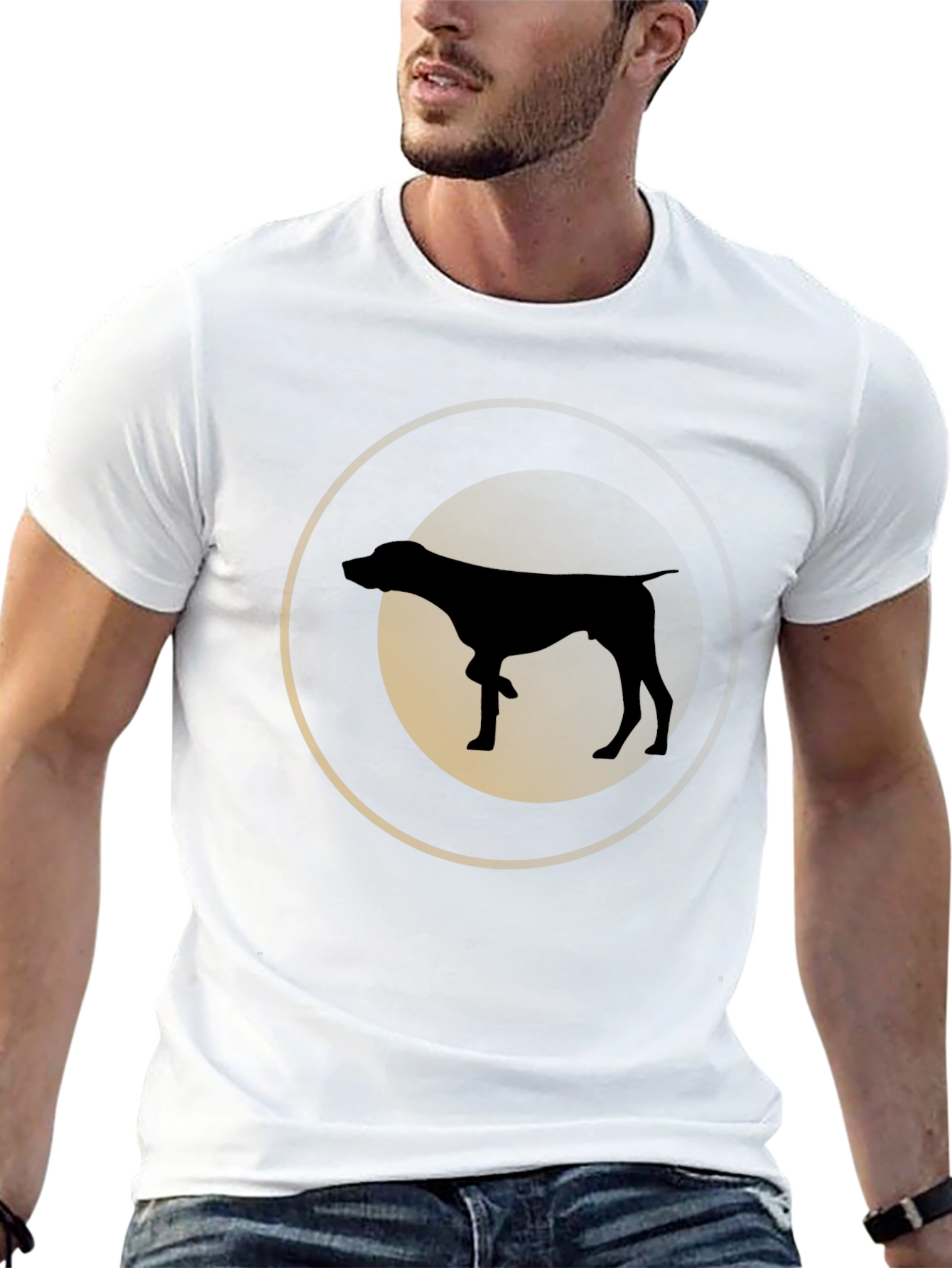 Dog Silhouette Graphic Tee - Stylish Casual Wear