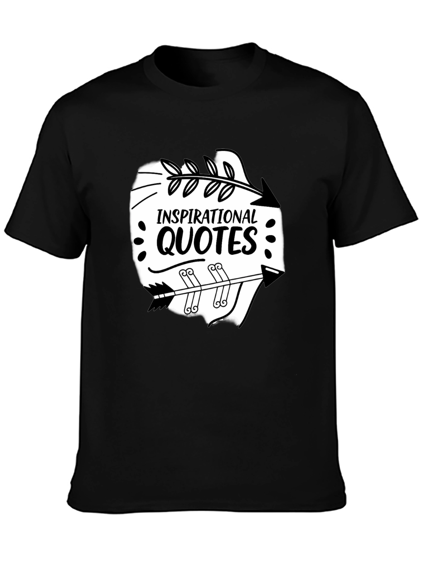 Inspirational Quotes Arrow Graphic Black T-Shirt