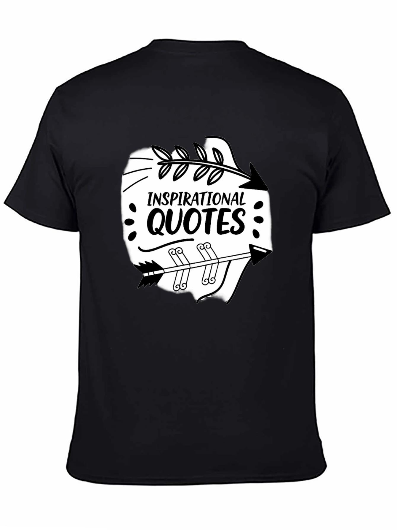 Inspirational Quotes Arrow Graphic Black T-Shirt