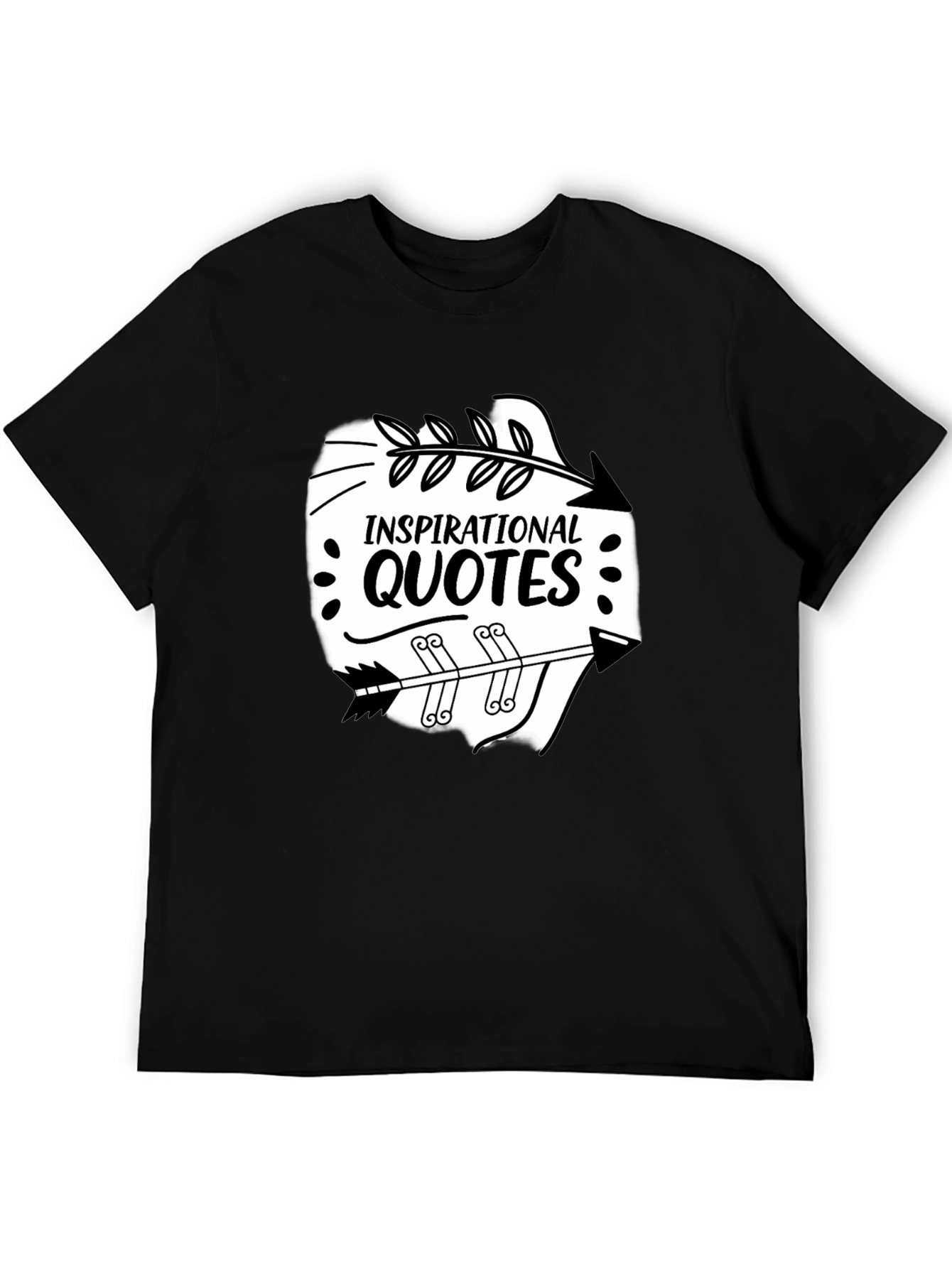 Inspirational Quotes Arrow Graphic Black T-Shirt
