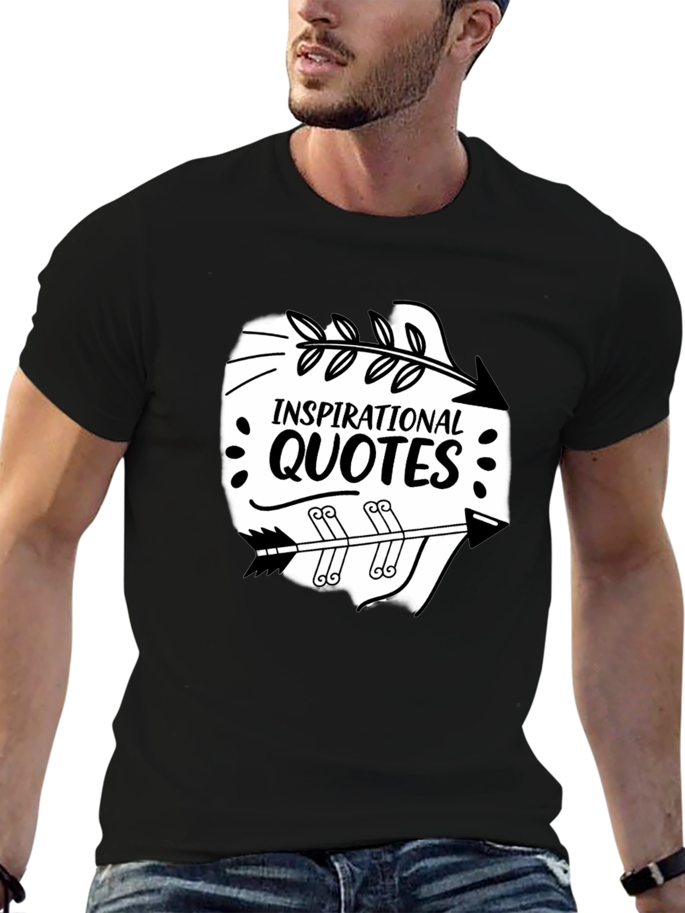 Inspirational Quotes Arrow Graphic Black T-Shirt