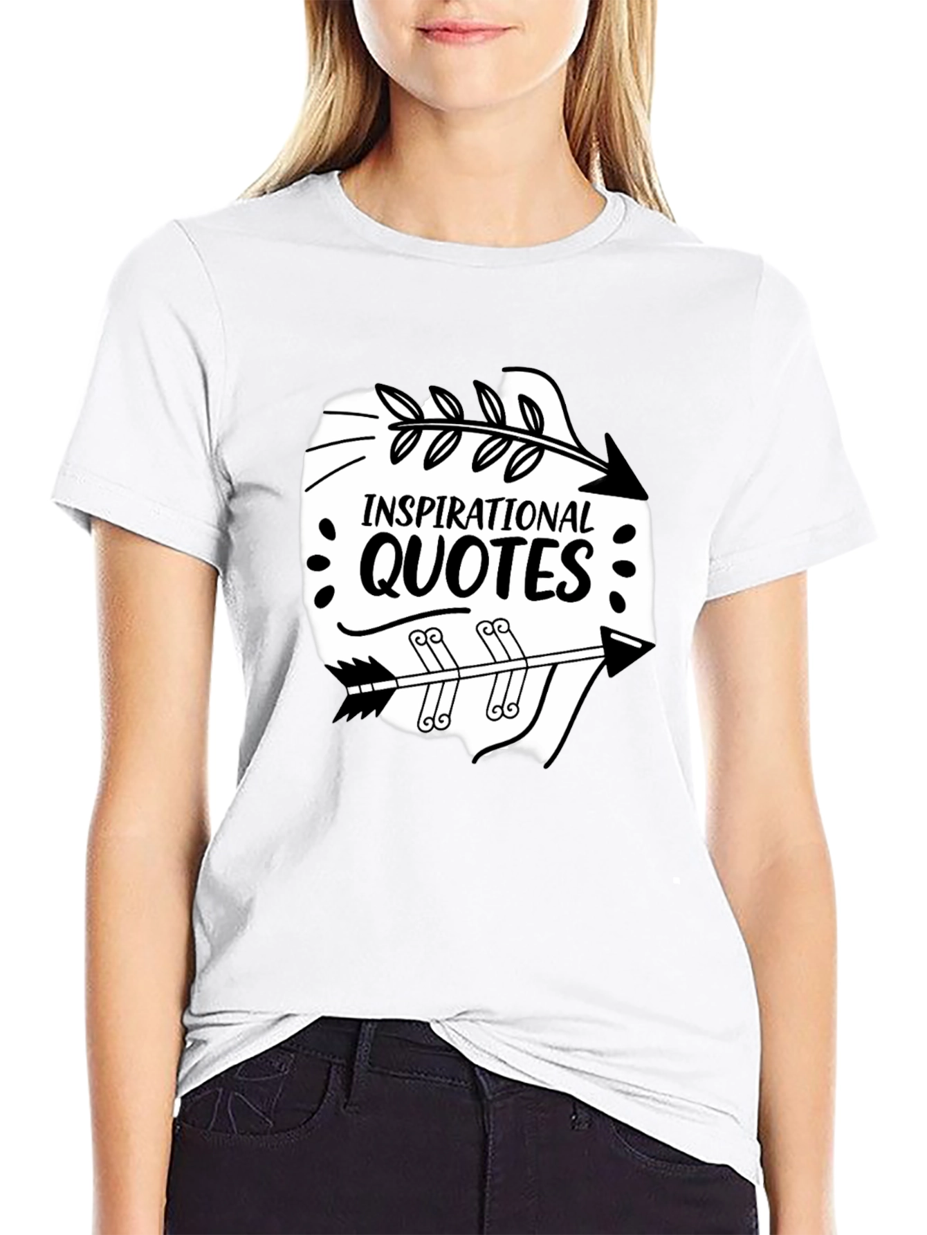 Inspirational Quotes Arrow Graphic Black T-Shirt