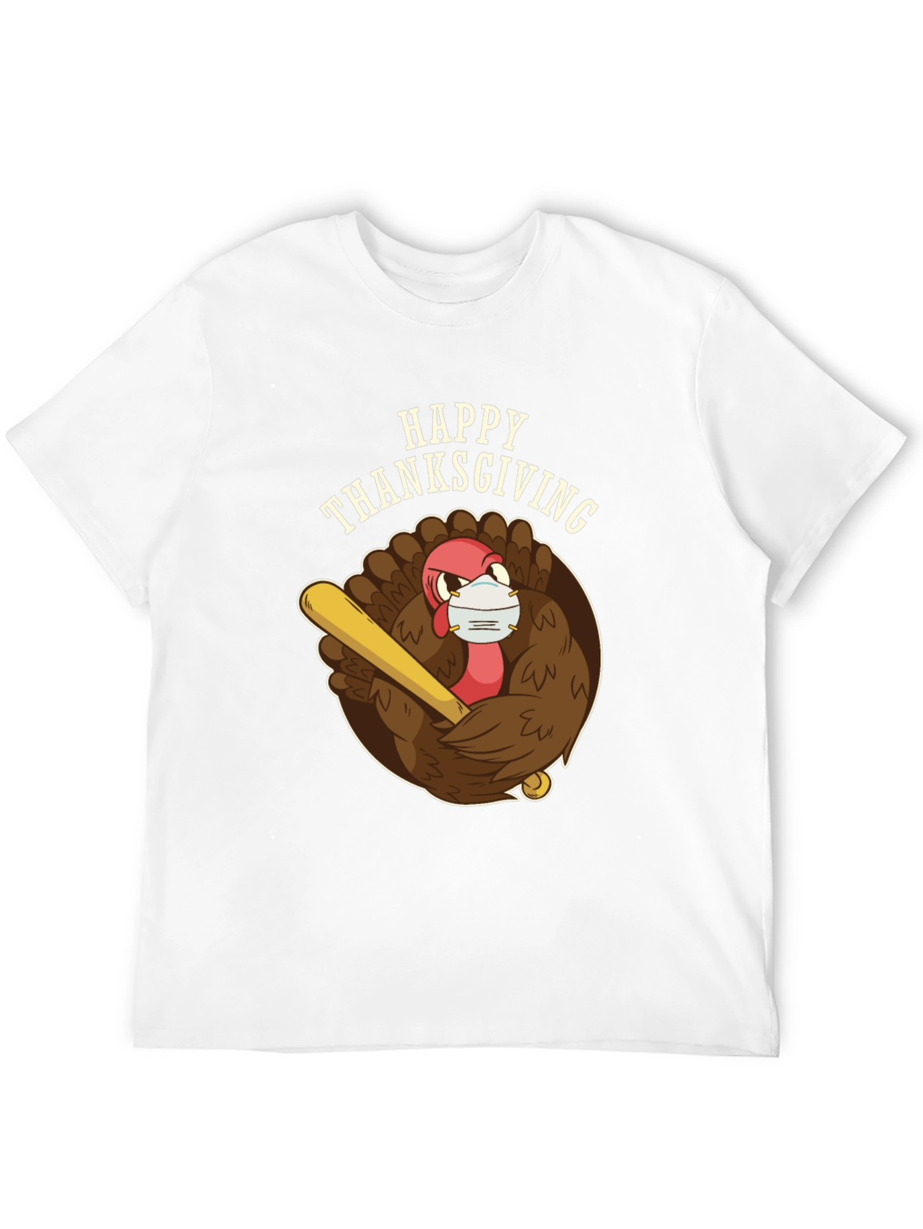 Happy Thanksgiving Turkey Mask T-Shirt