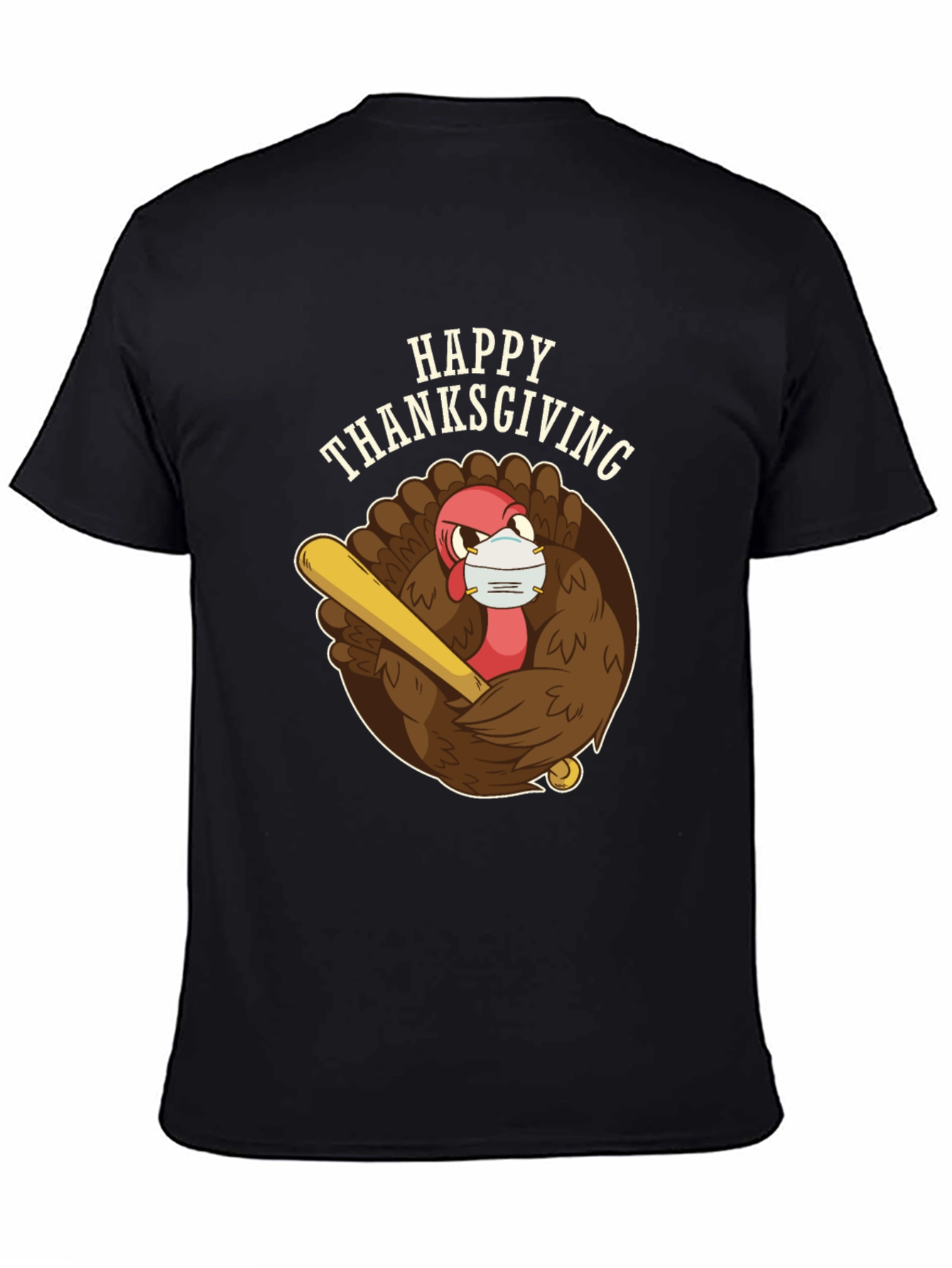 Happy Thanksgiving Turkey Mask T-Shirt