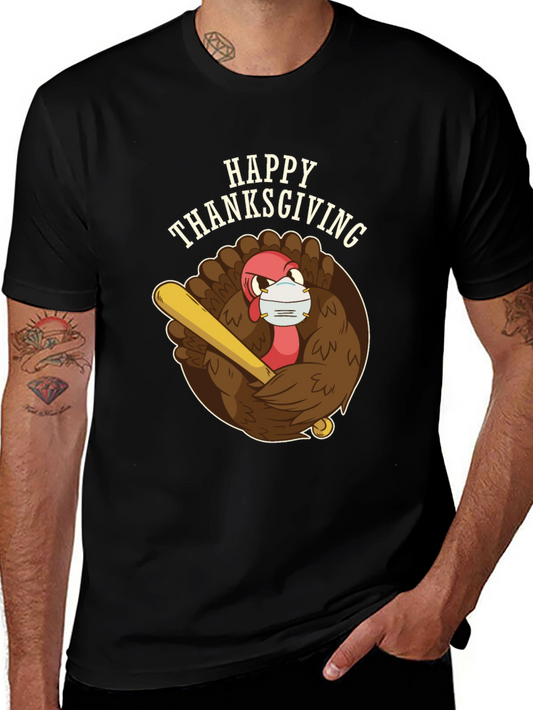 Happy Thanksgiving Turkey Mask T-Shirt