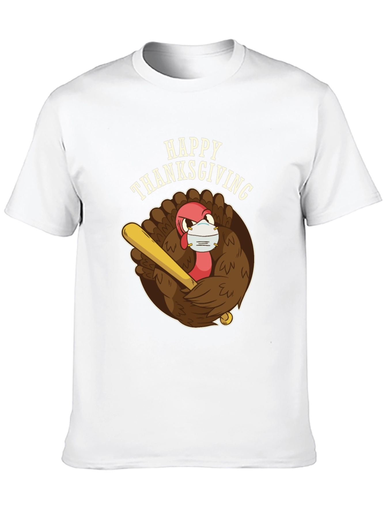 Happy Thanksgiving Turkey Mask T-Shirt