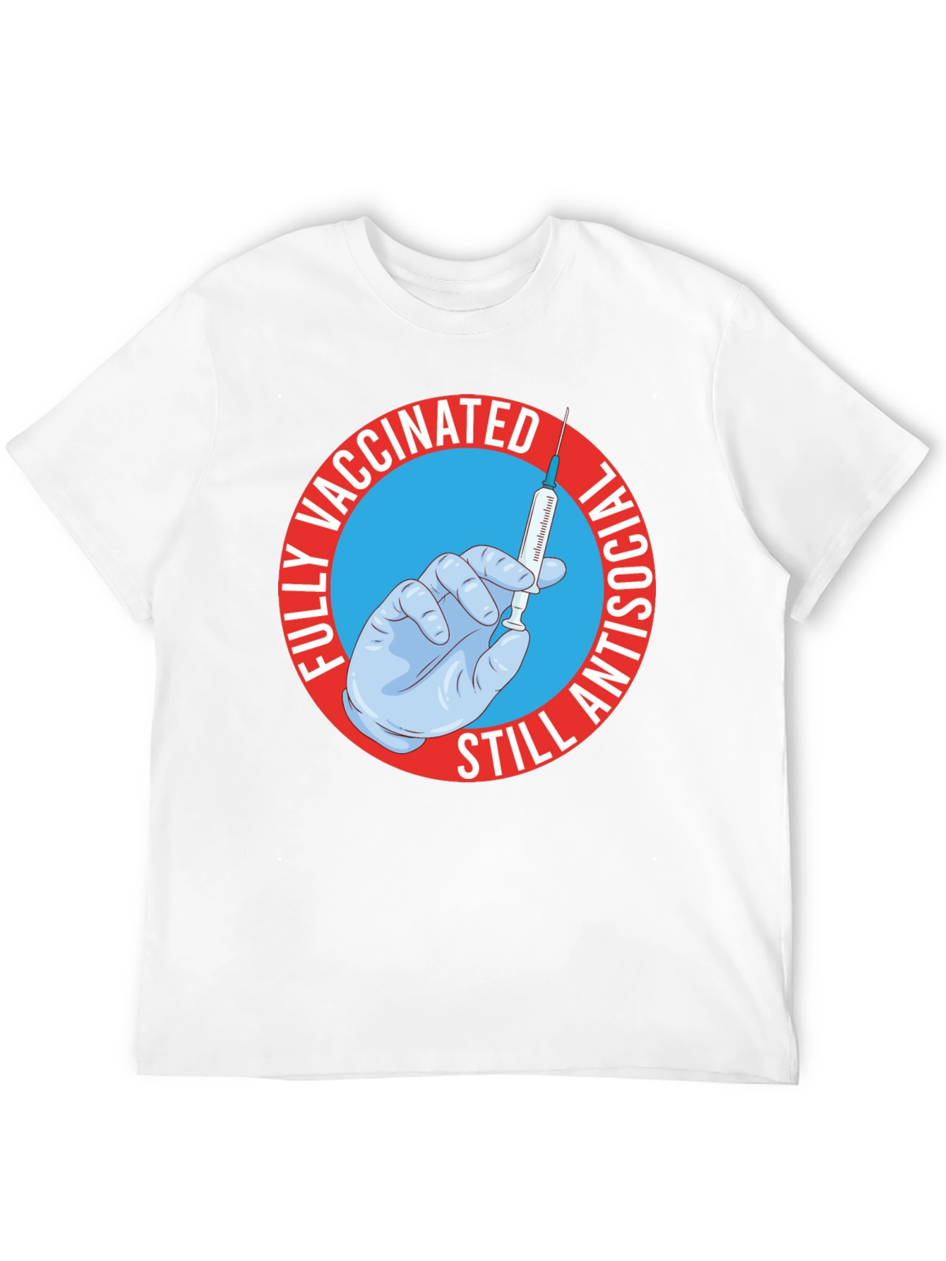 Vaccinated Still Antisocial Black T-Shirt