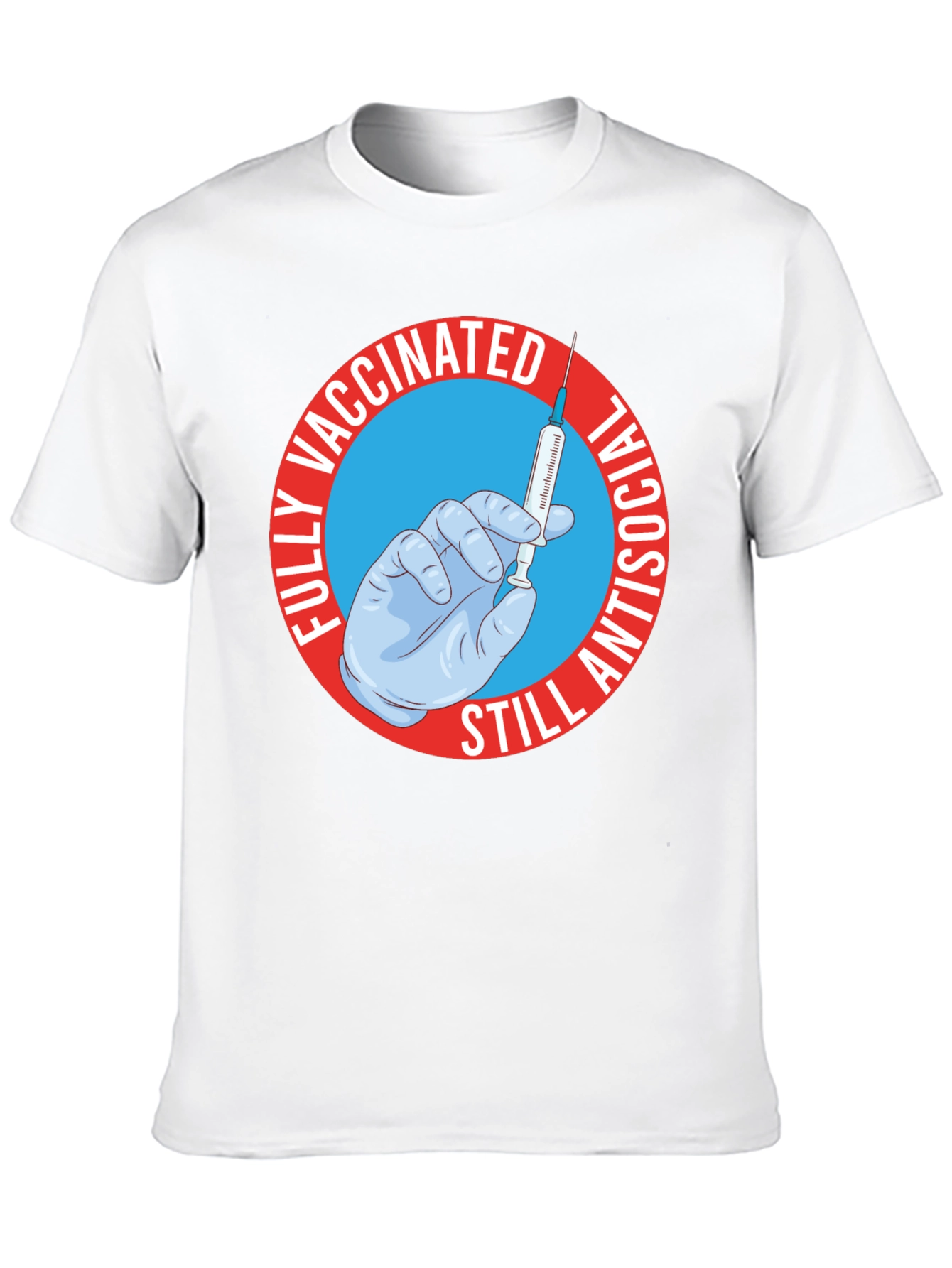 Vaccinated Still Antisocial Black T-Shirt