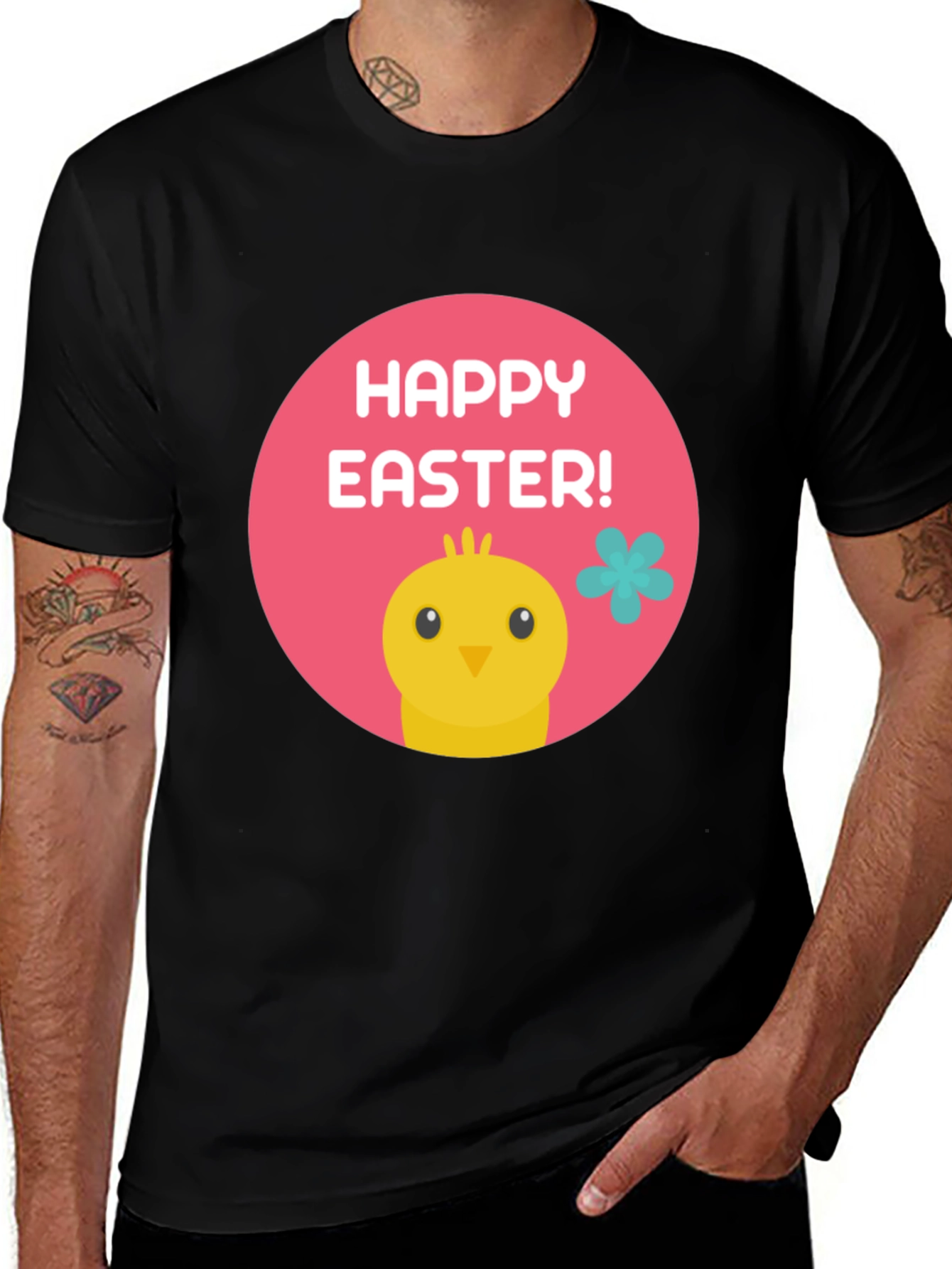 Happy Easter Chick T-Shirt - Black