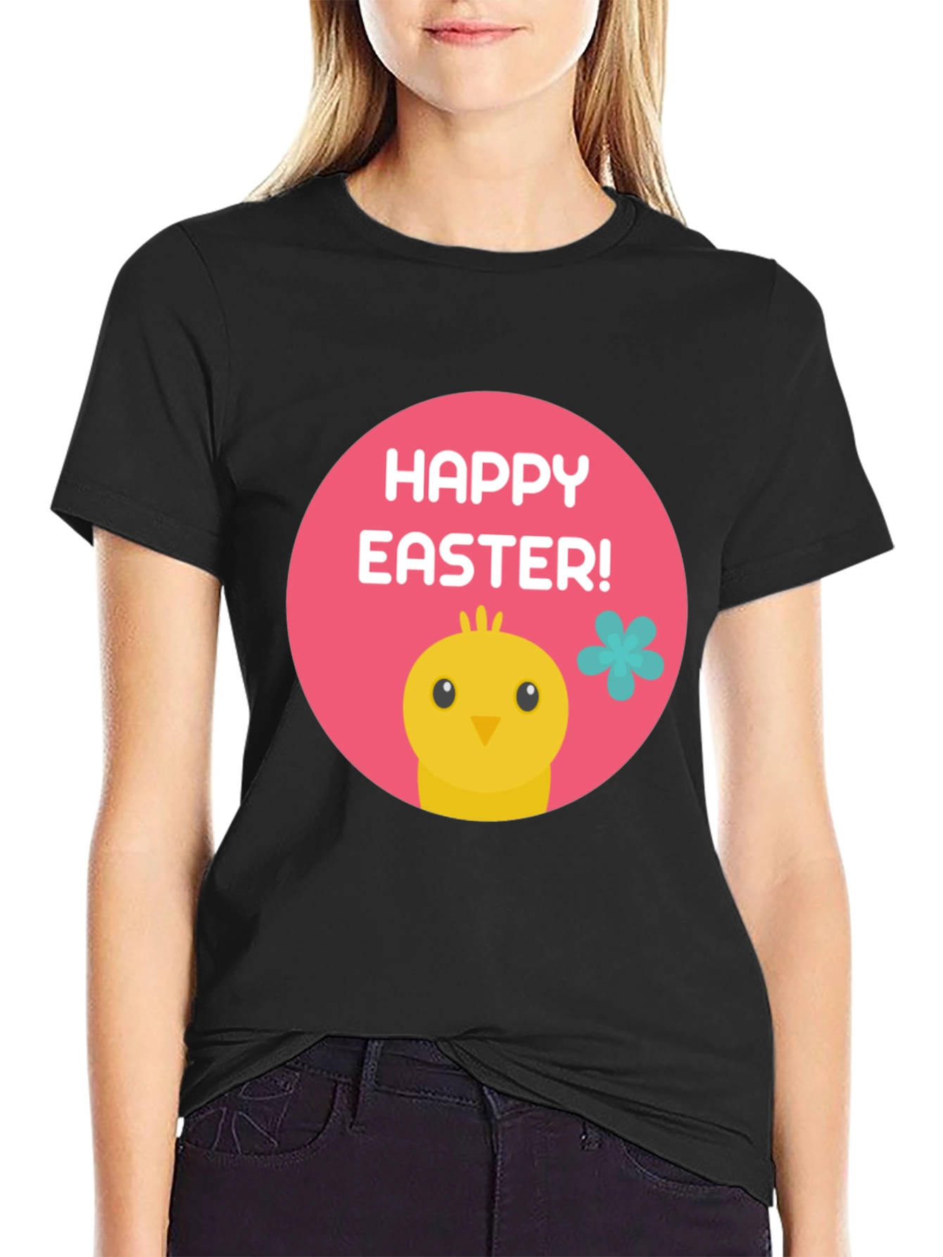 Happy Easter Chick T-Shirt - Black