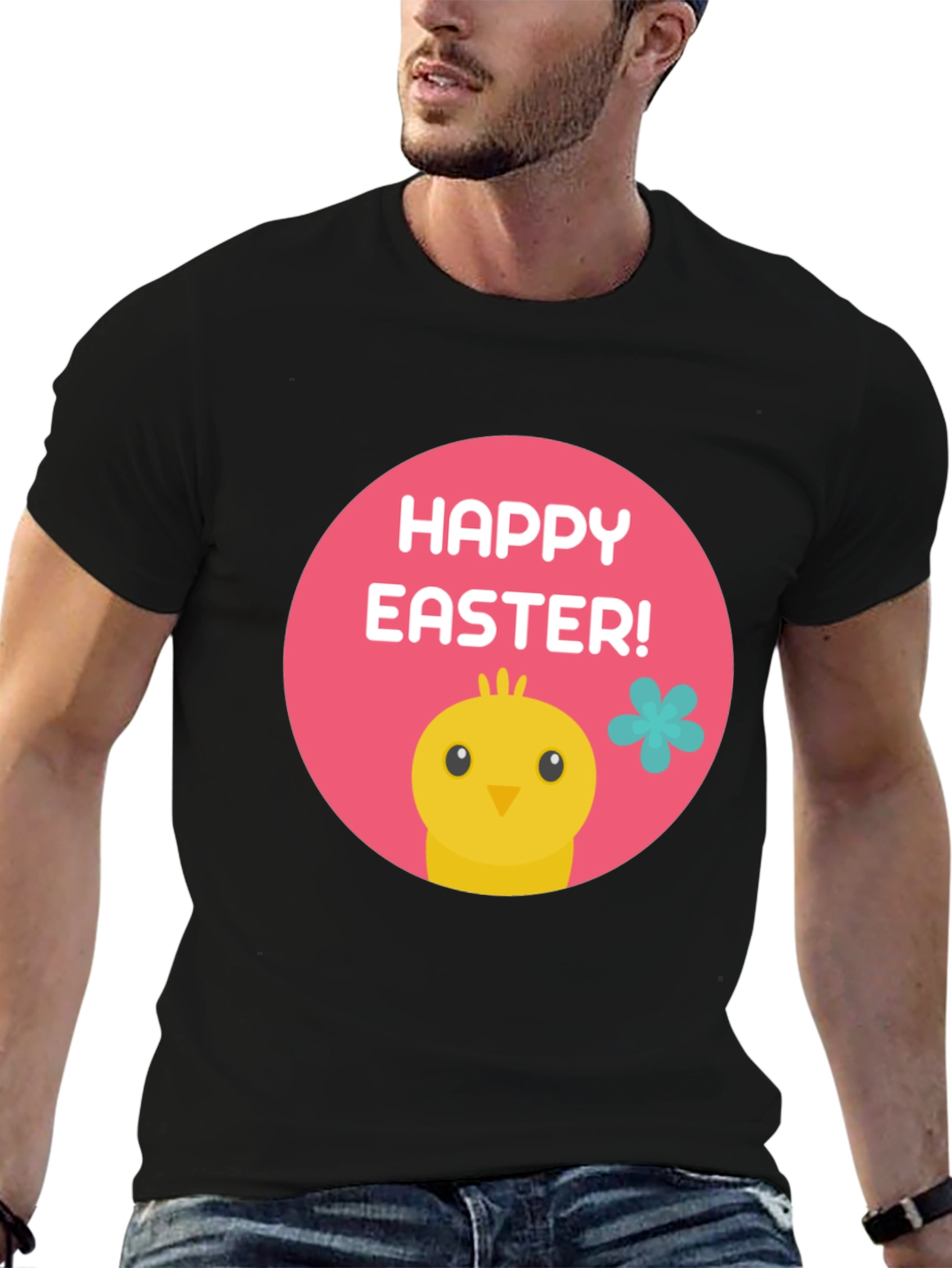 Happy Easter Chick T-Shirt - Black