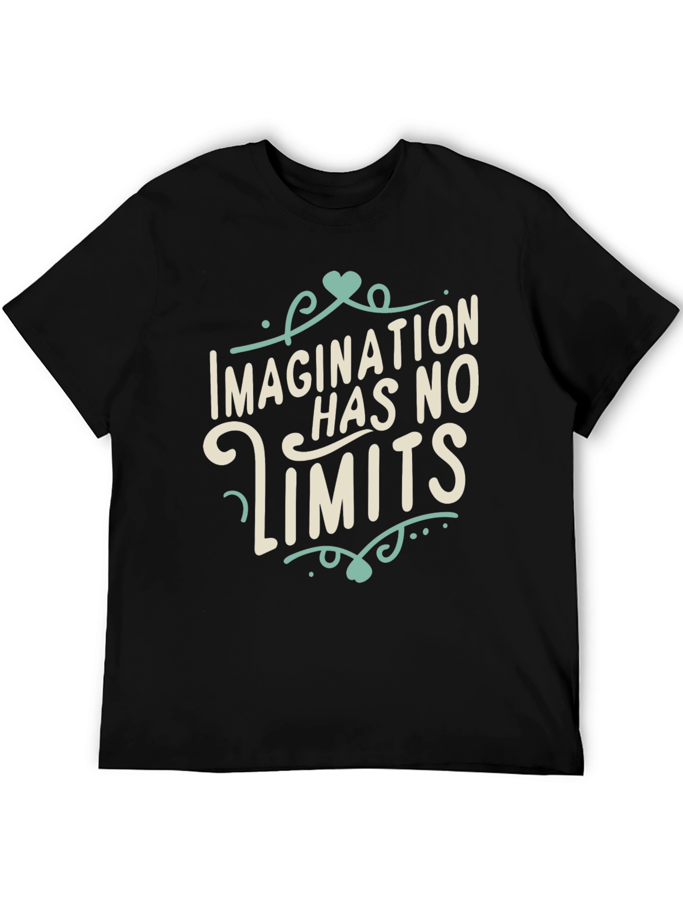 Imagination Has No Limits Black Graphic Tee
